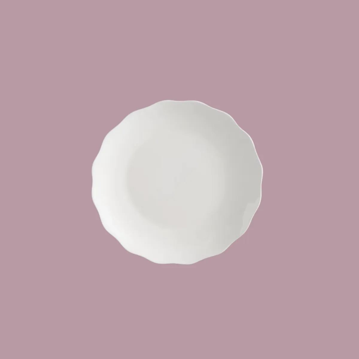 White Scalloped Edge Porcelain Dinner and Side Plate