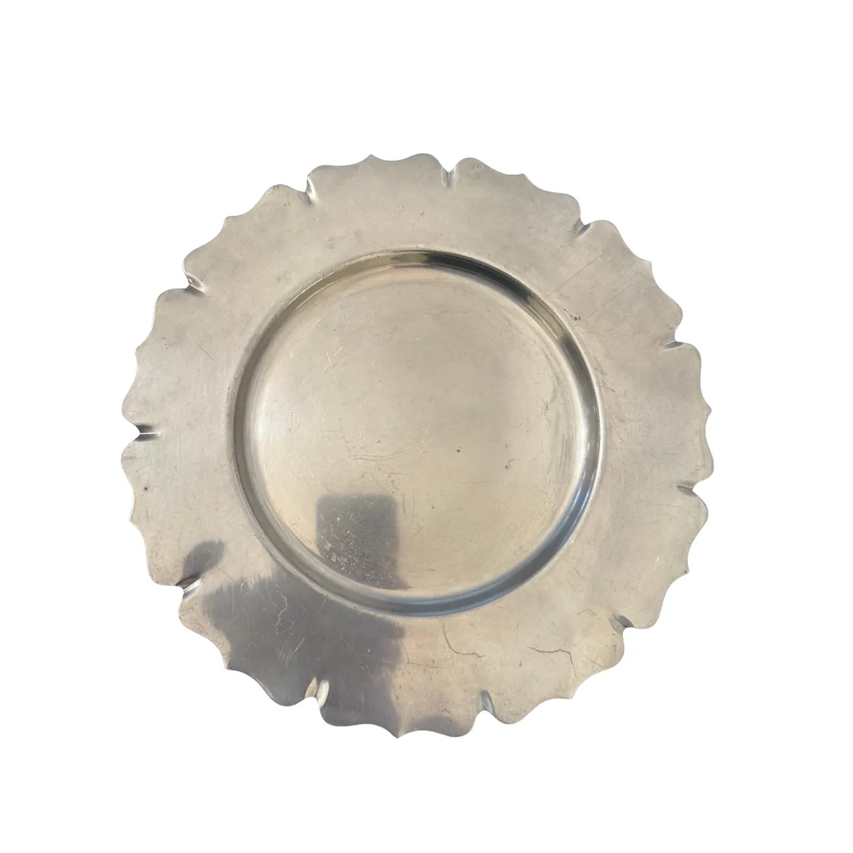 Scalloped-Edge Silver Serving Plate