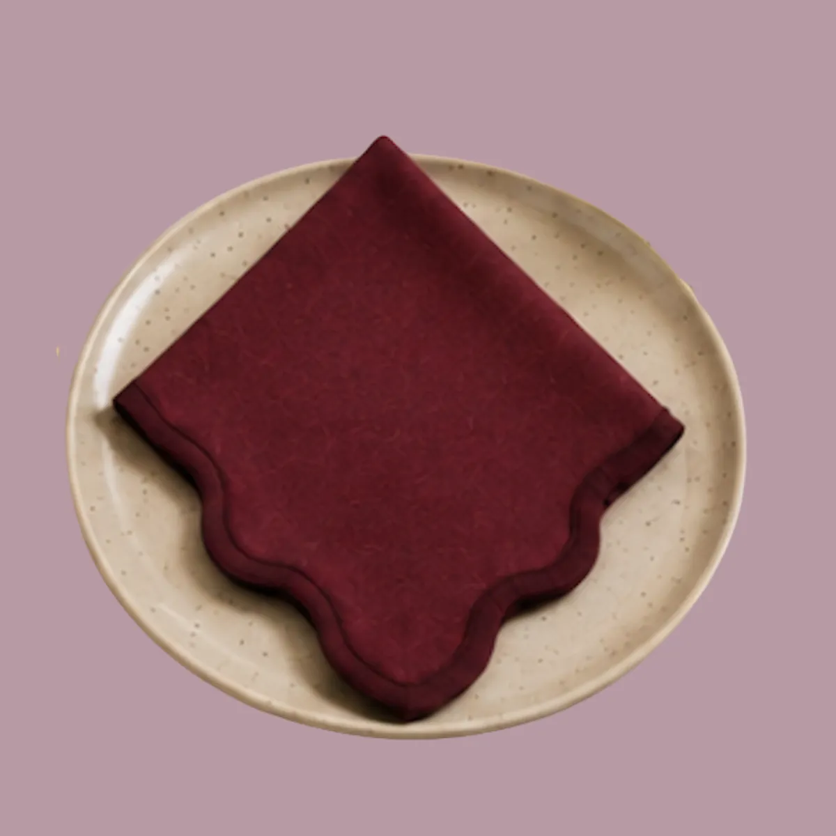 Burgundy Wine Scalloped Napkin