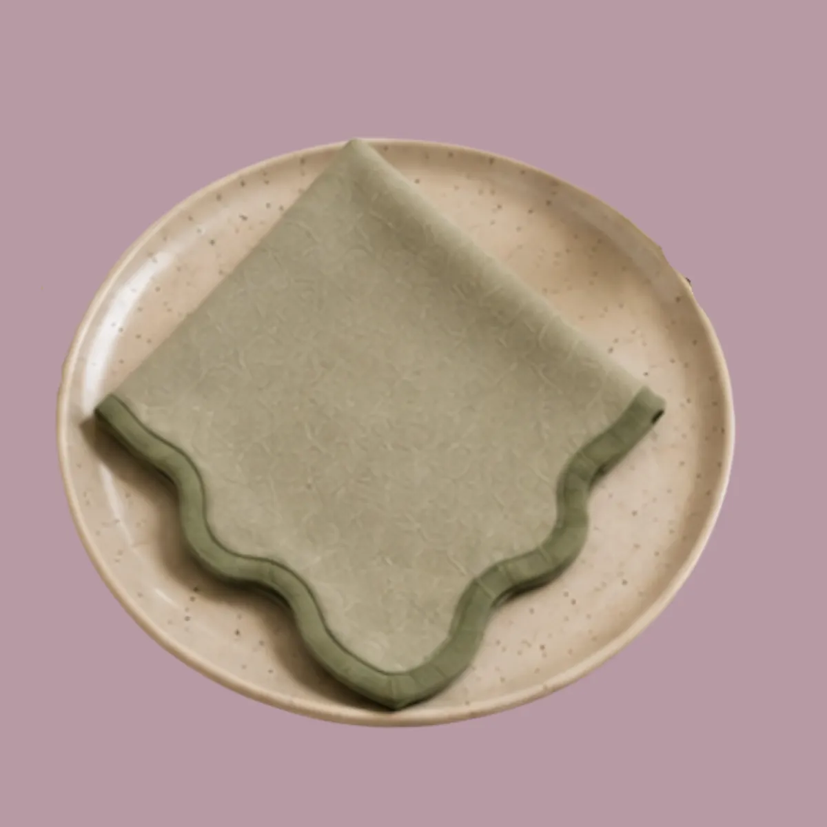 Sage Green Scalloped Napkin