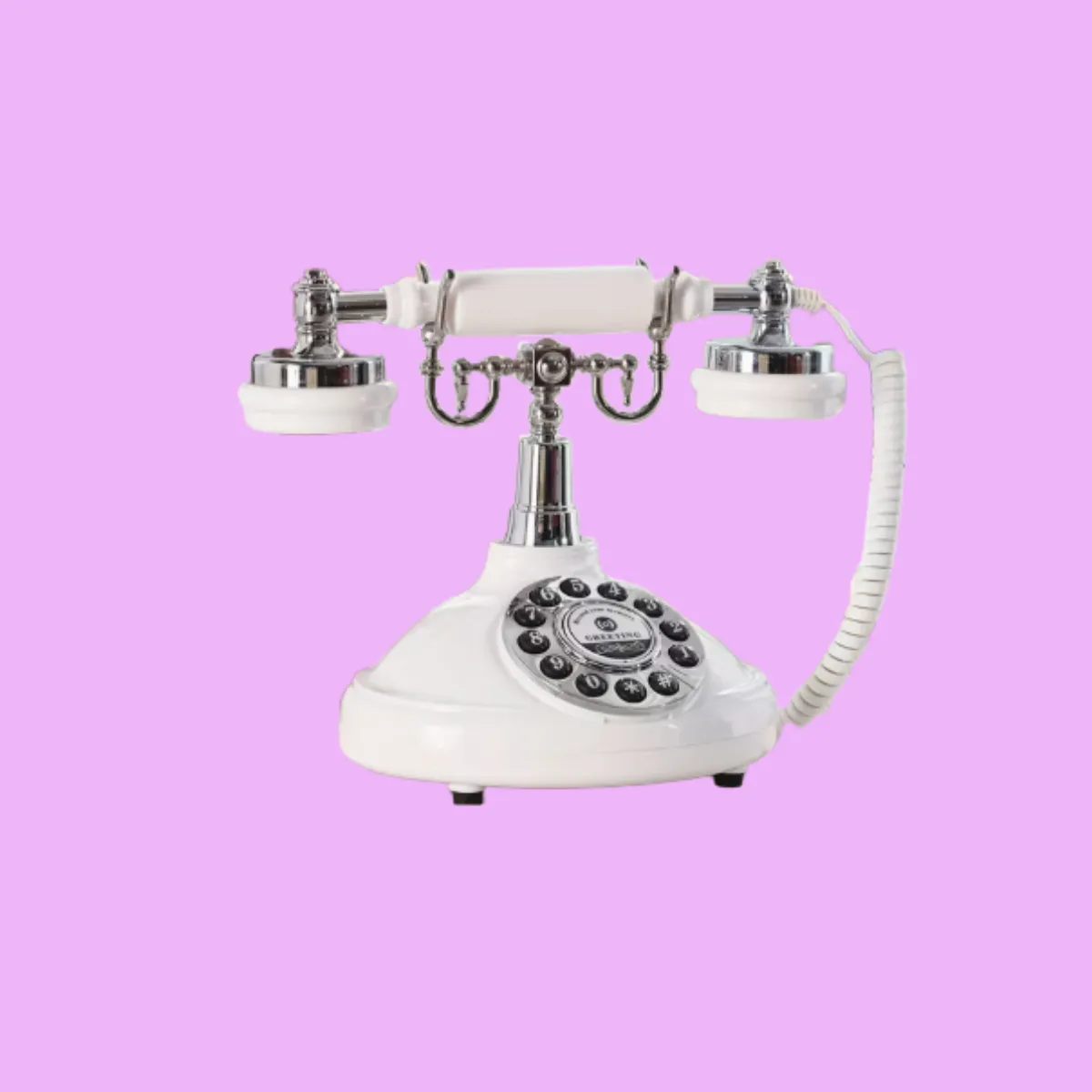 Vintage White Audio Guestbook Phone
