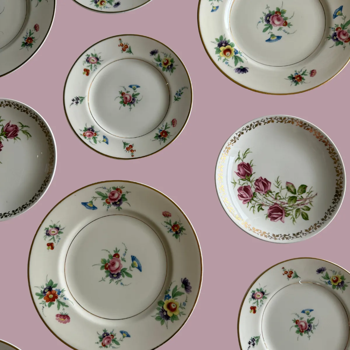Mismatched China Tea Set