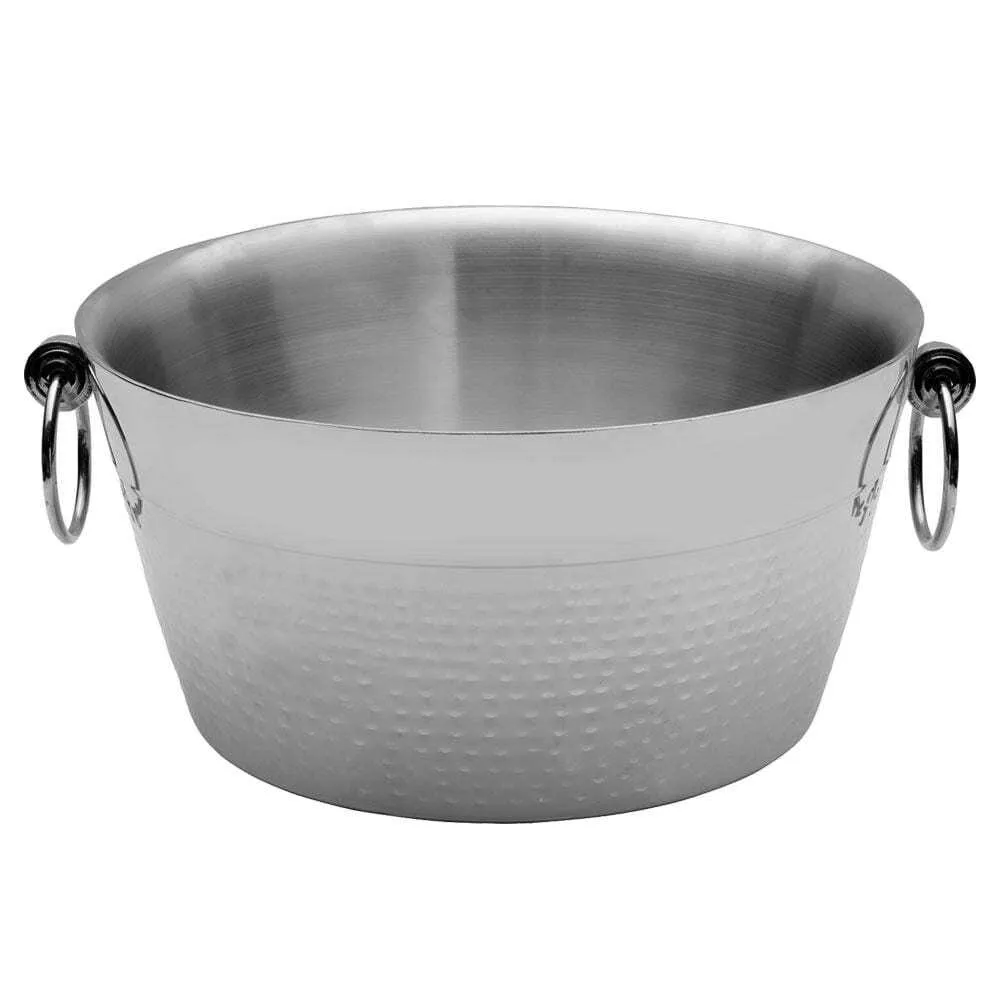 Hammered Stainless Steel Double Wall Insulated Beverage Tub