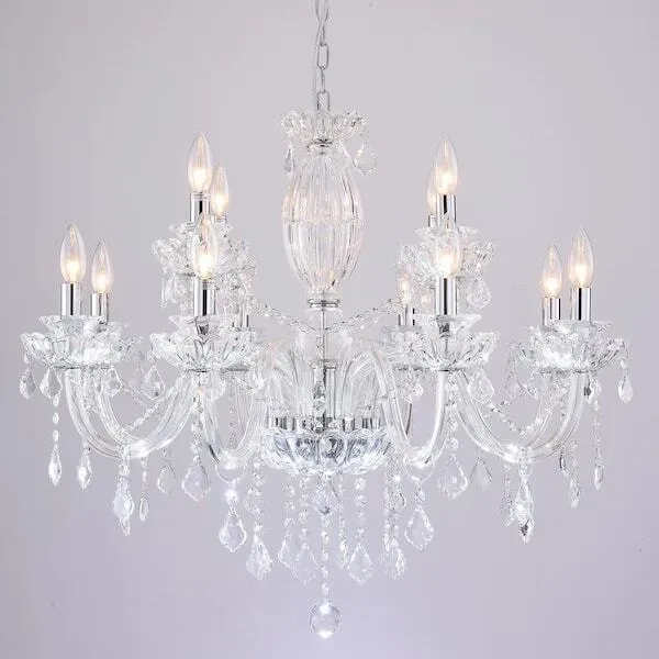 Chandelier 12 Light Clear