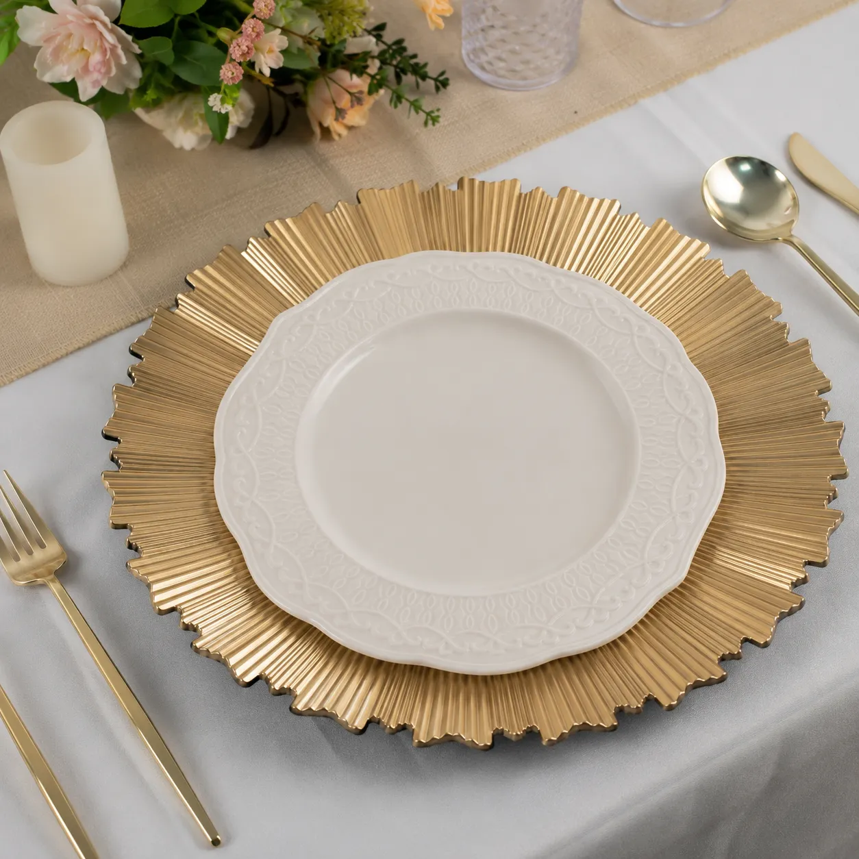 Sunray Acrylic Gold Charger