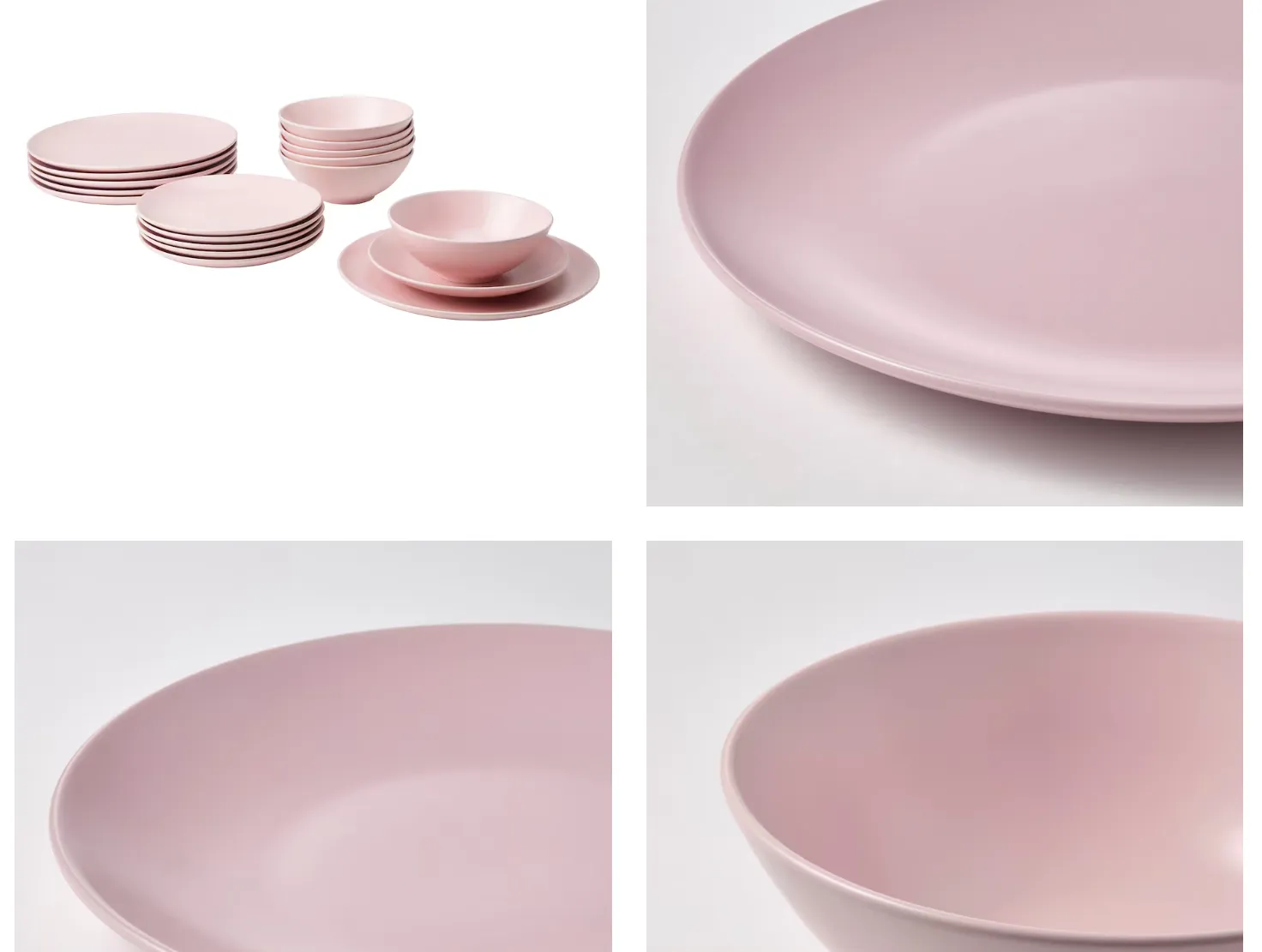 Stoneware Dinner Plate 8" Blush Pink
