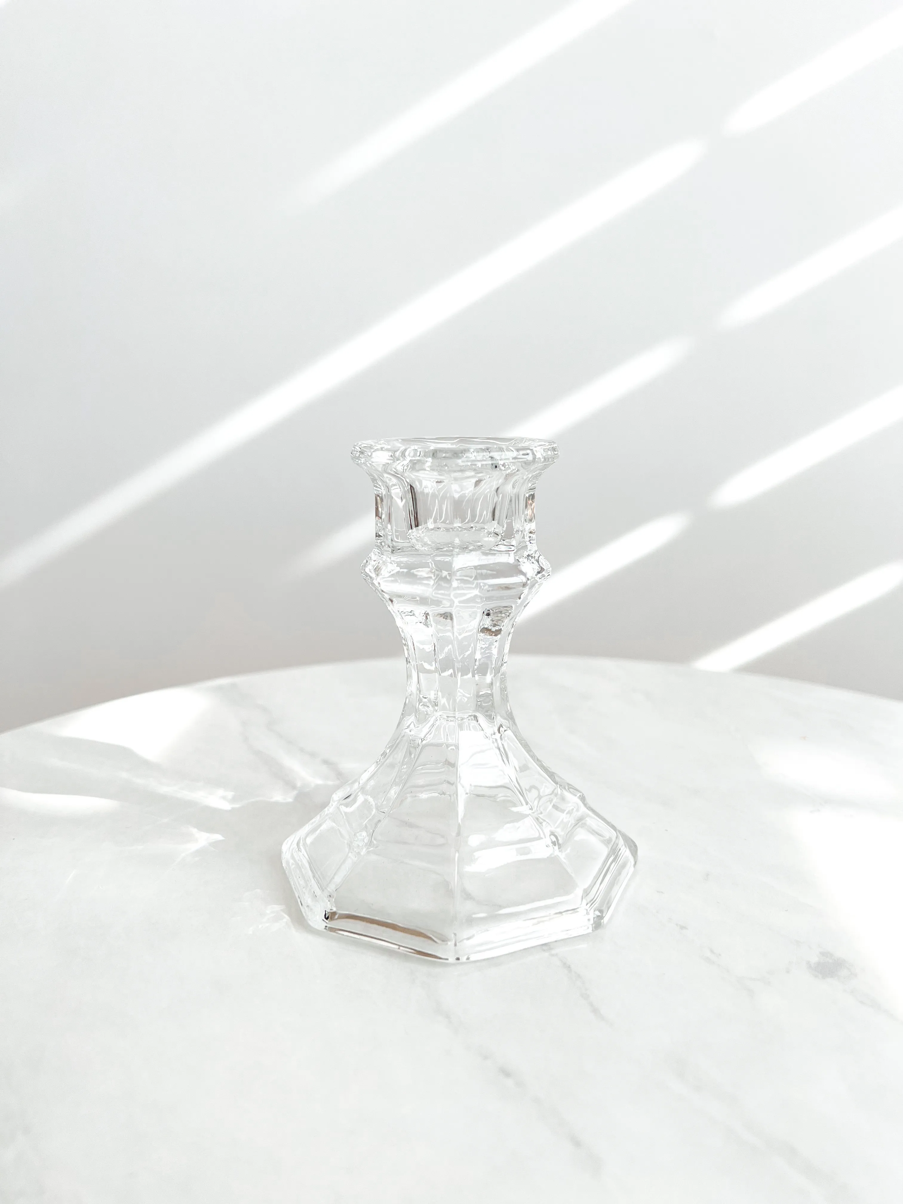 Clear Glass Taper Candle Holder
