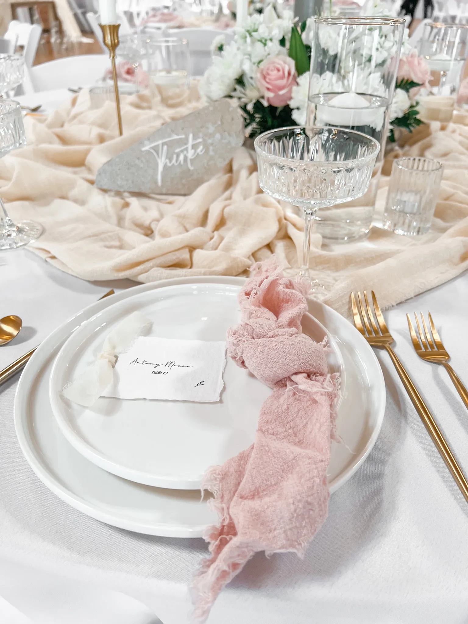 Beige Muslin Runner