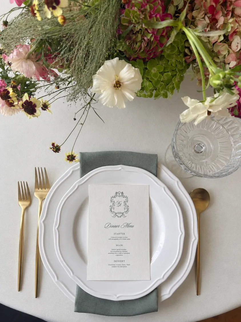 Custom Linen Menu/Thank You Cards