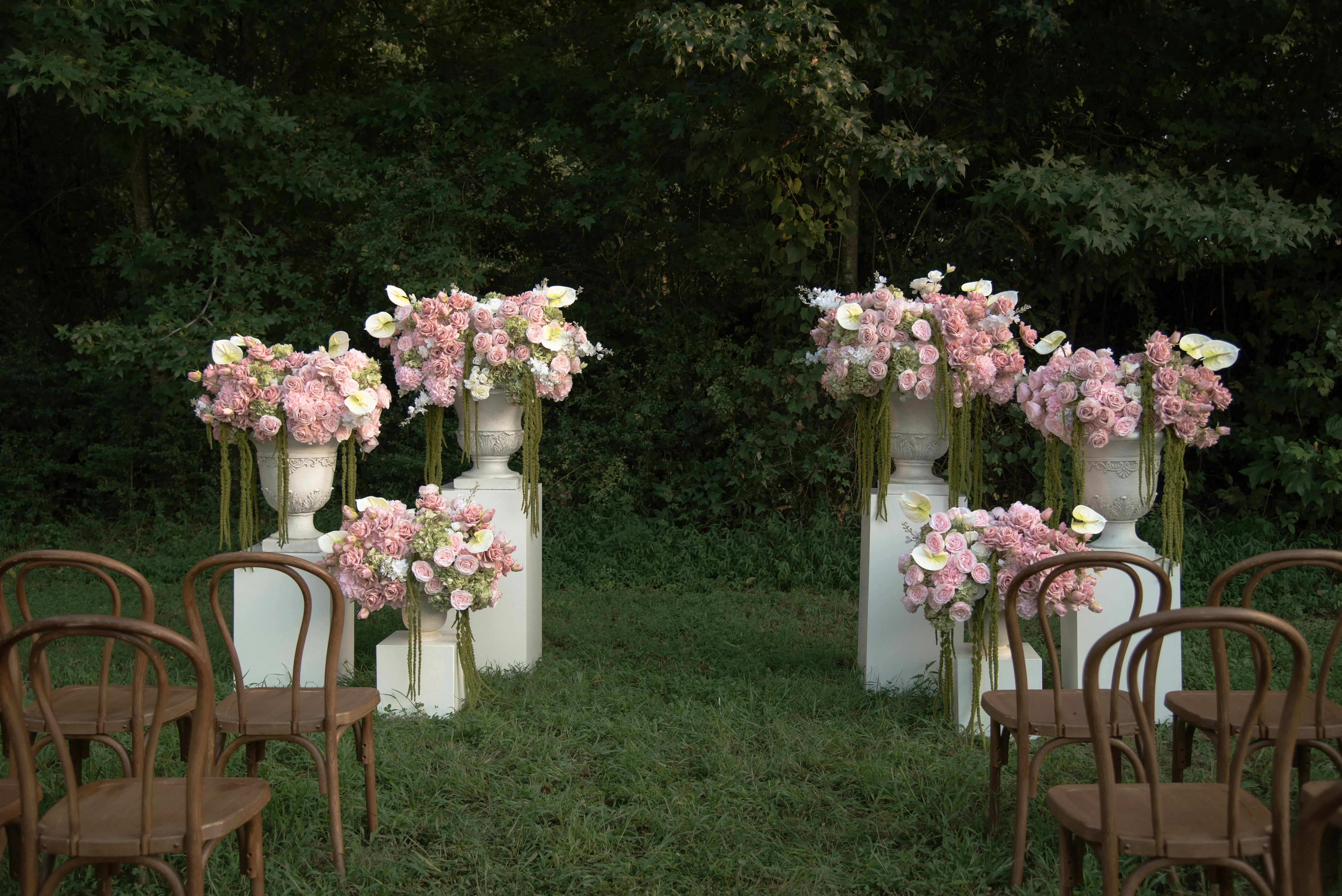 Large Pink & Green Rose Hydrangea Artificial Flower Arrangement 