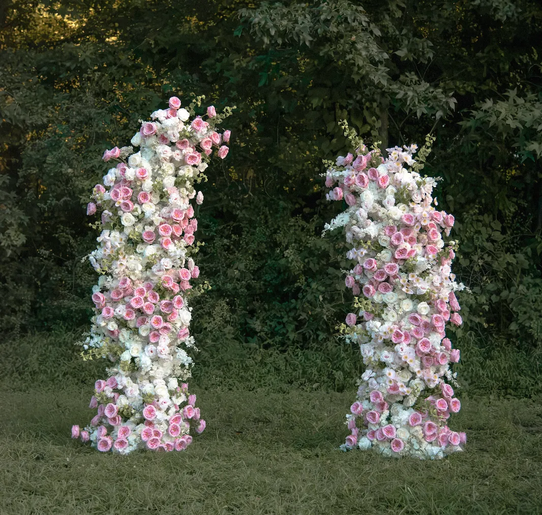 Pink Rose Artificial Flower Arch