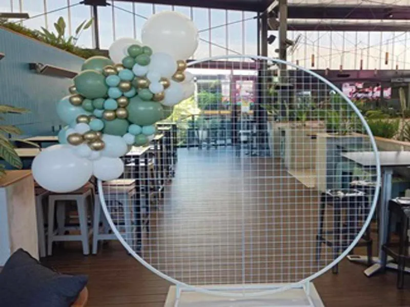 Organic Balloon Garland with Mesh Round