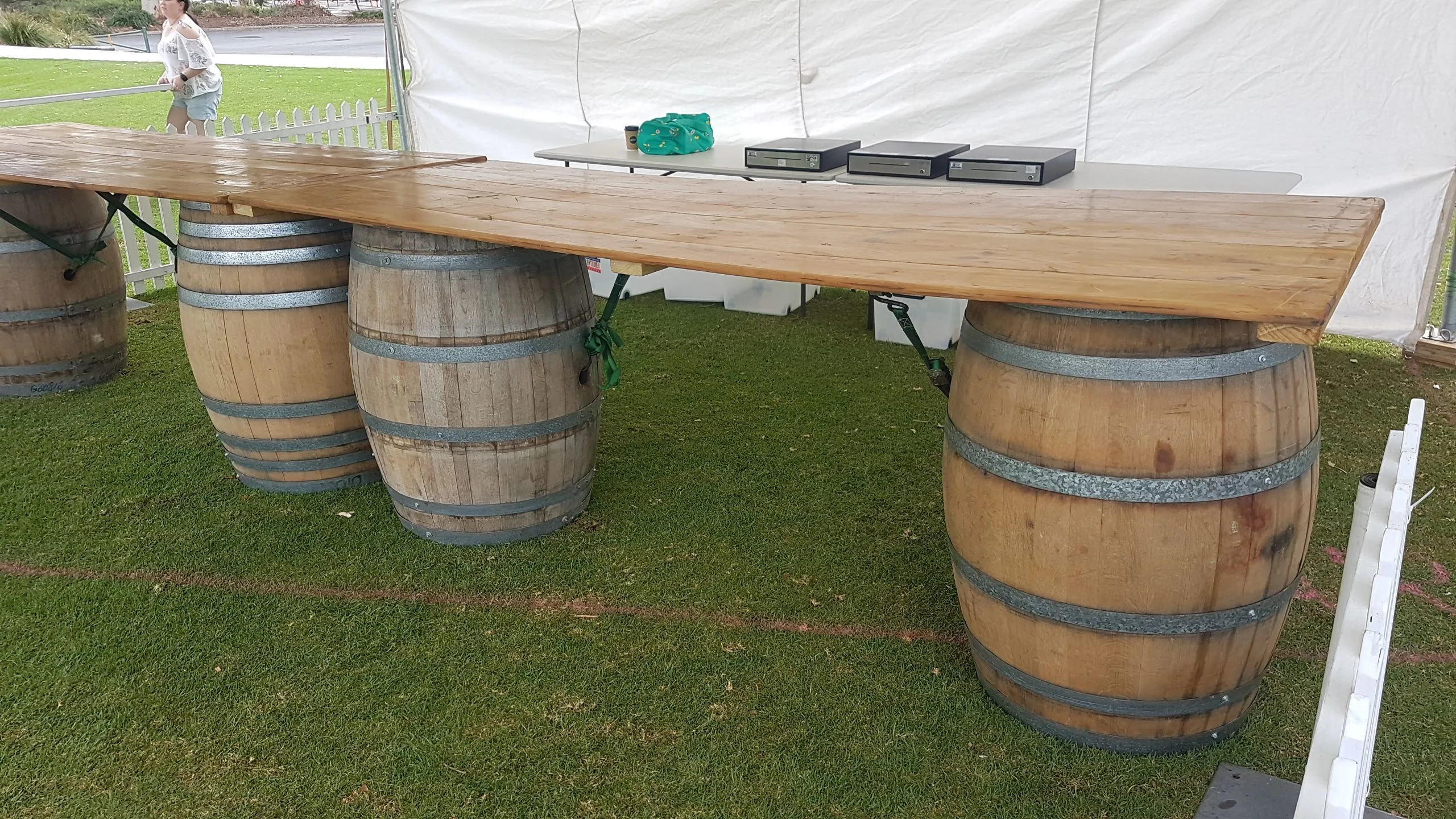 Wine Barrel Bar Table