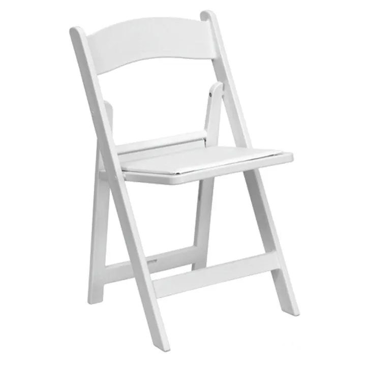 White padded resin chair