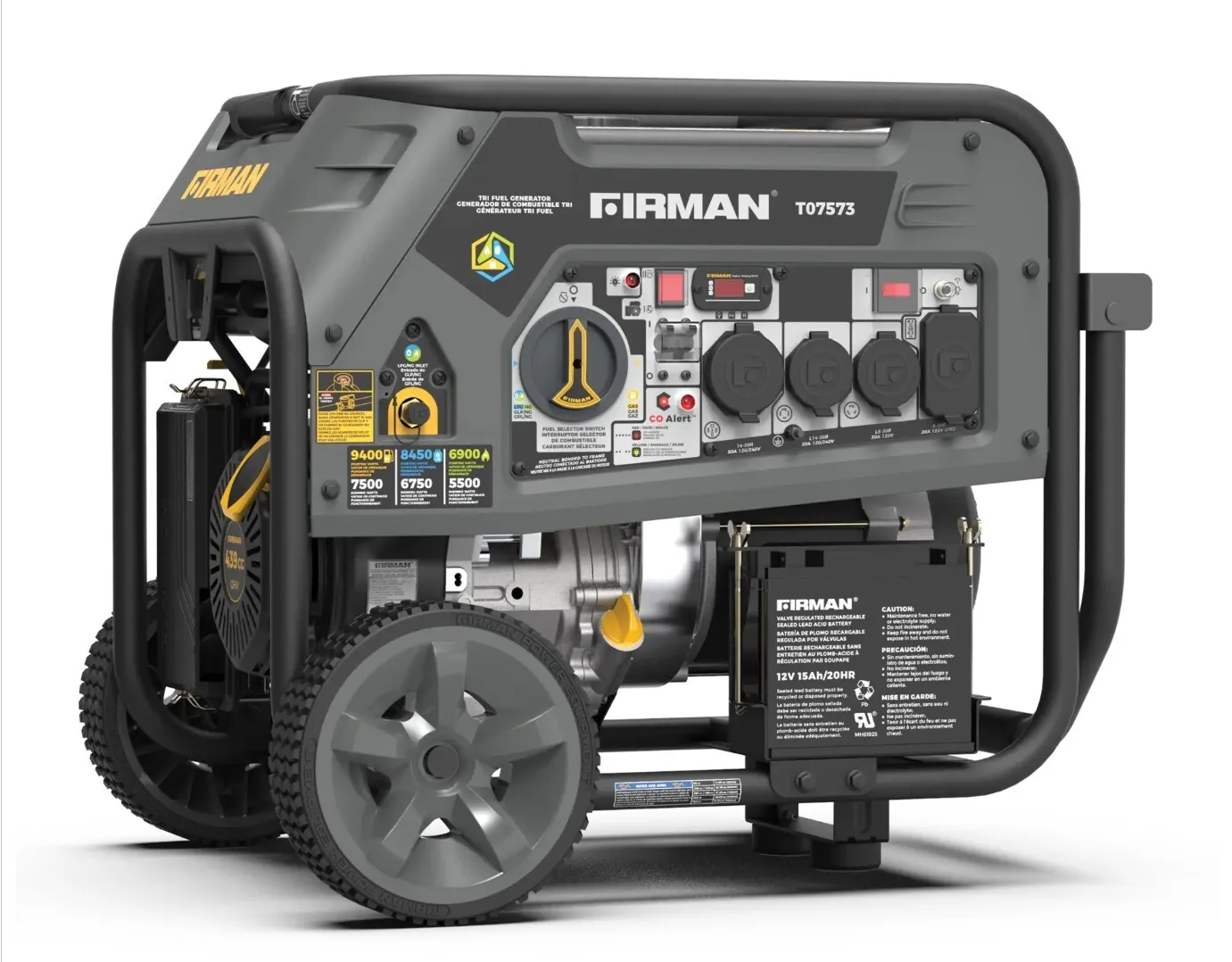 Tri Fuel Generator (7500W Running / 9400W Peak)*