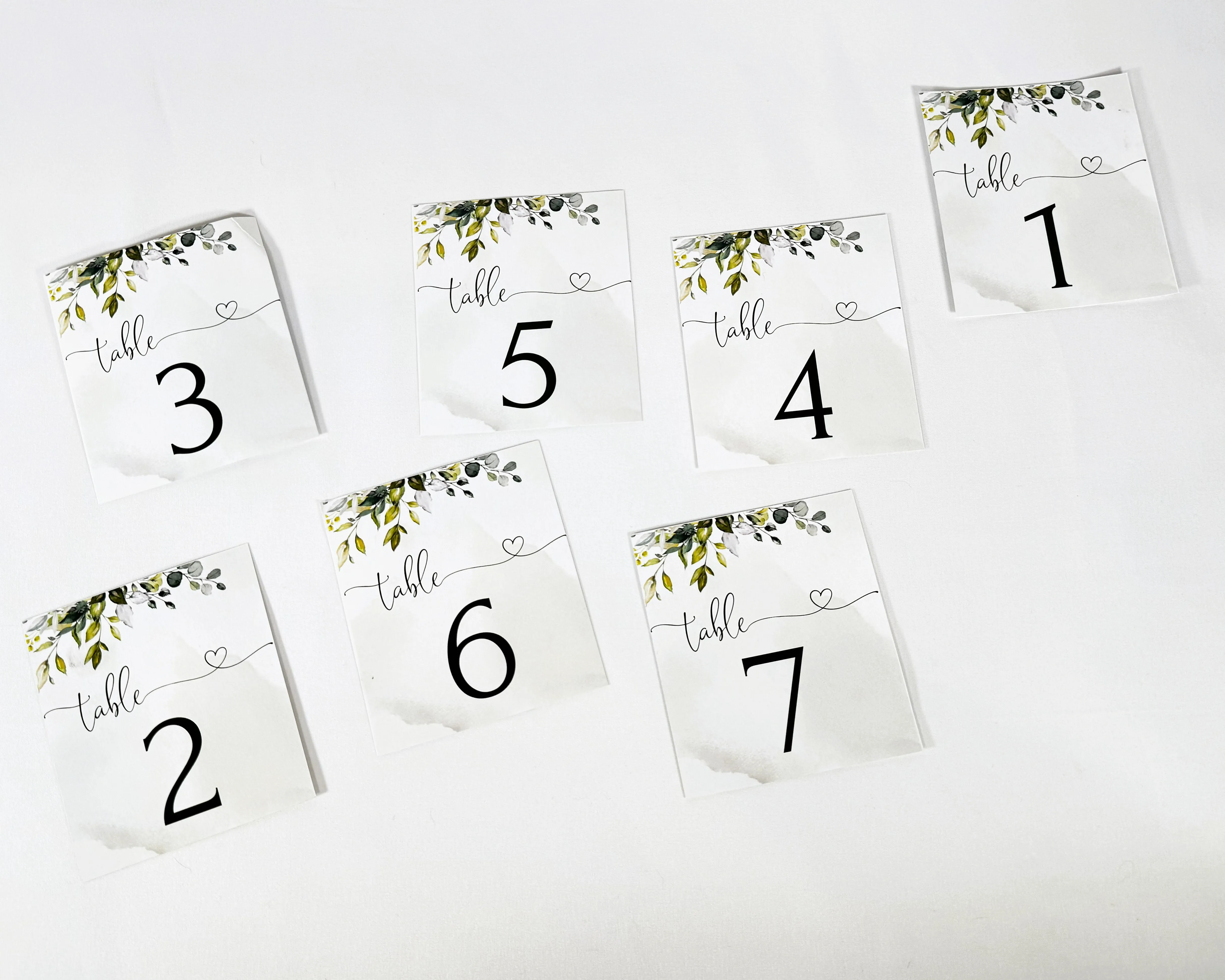 Table Numbers & Reserved Signs