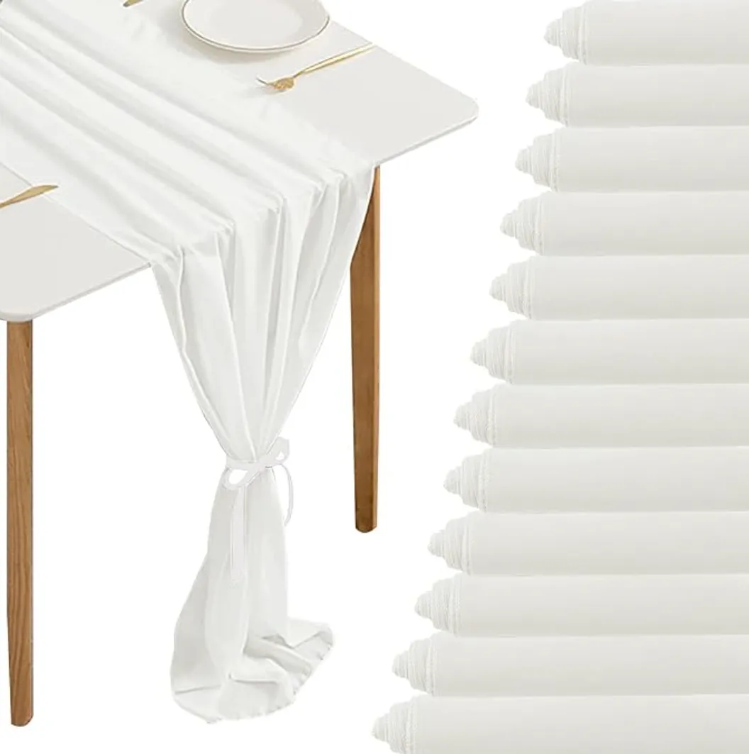 White Sheer Table Runner