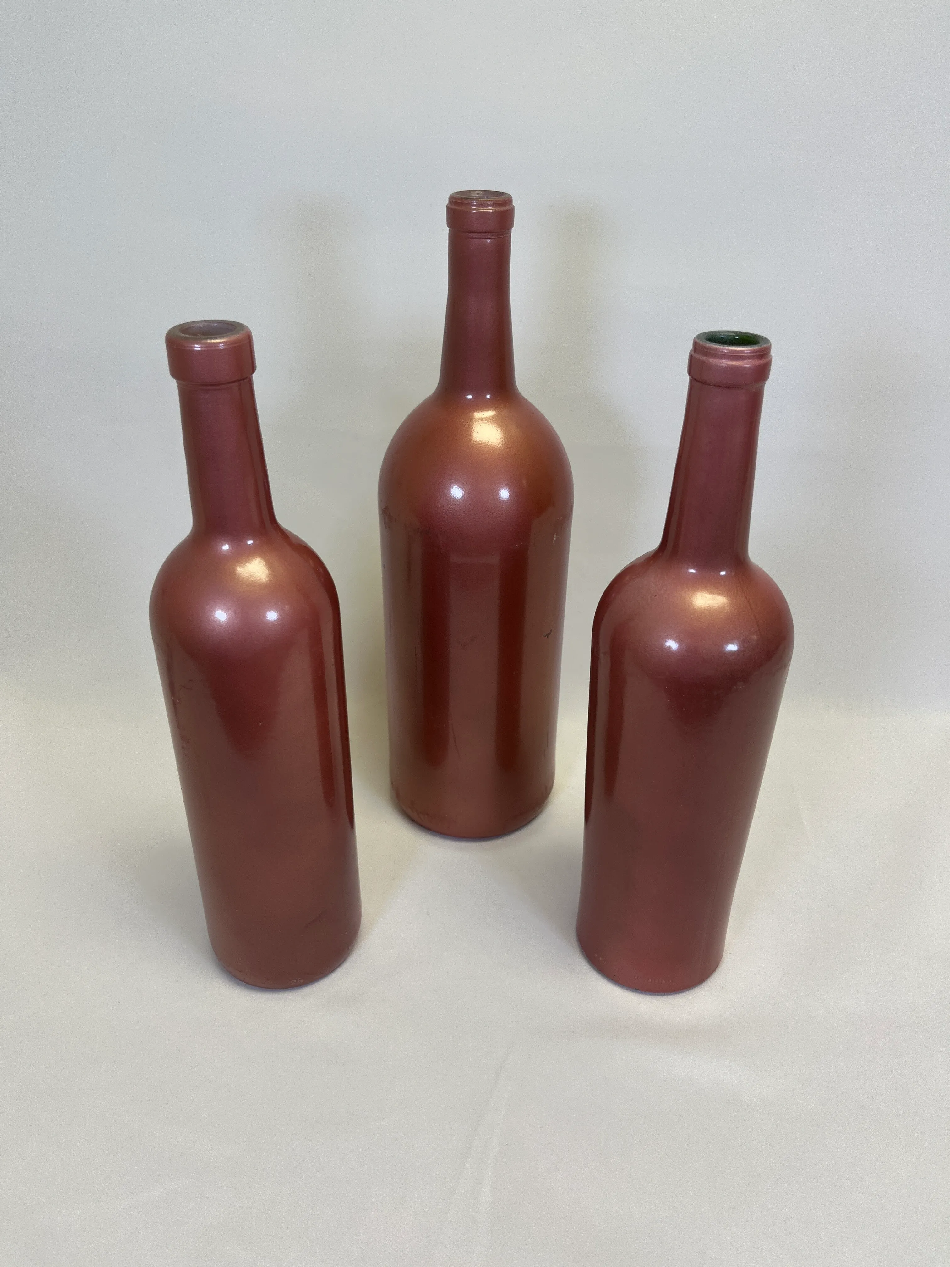 Pearlized Pink Wine Bottles 