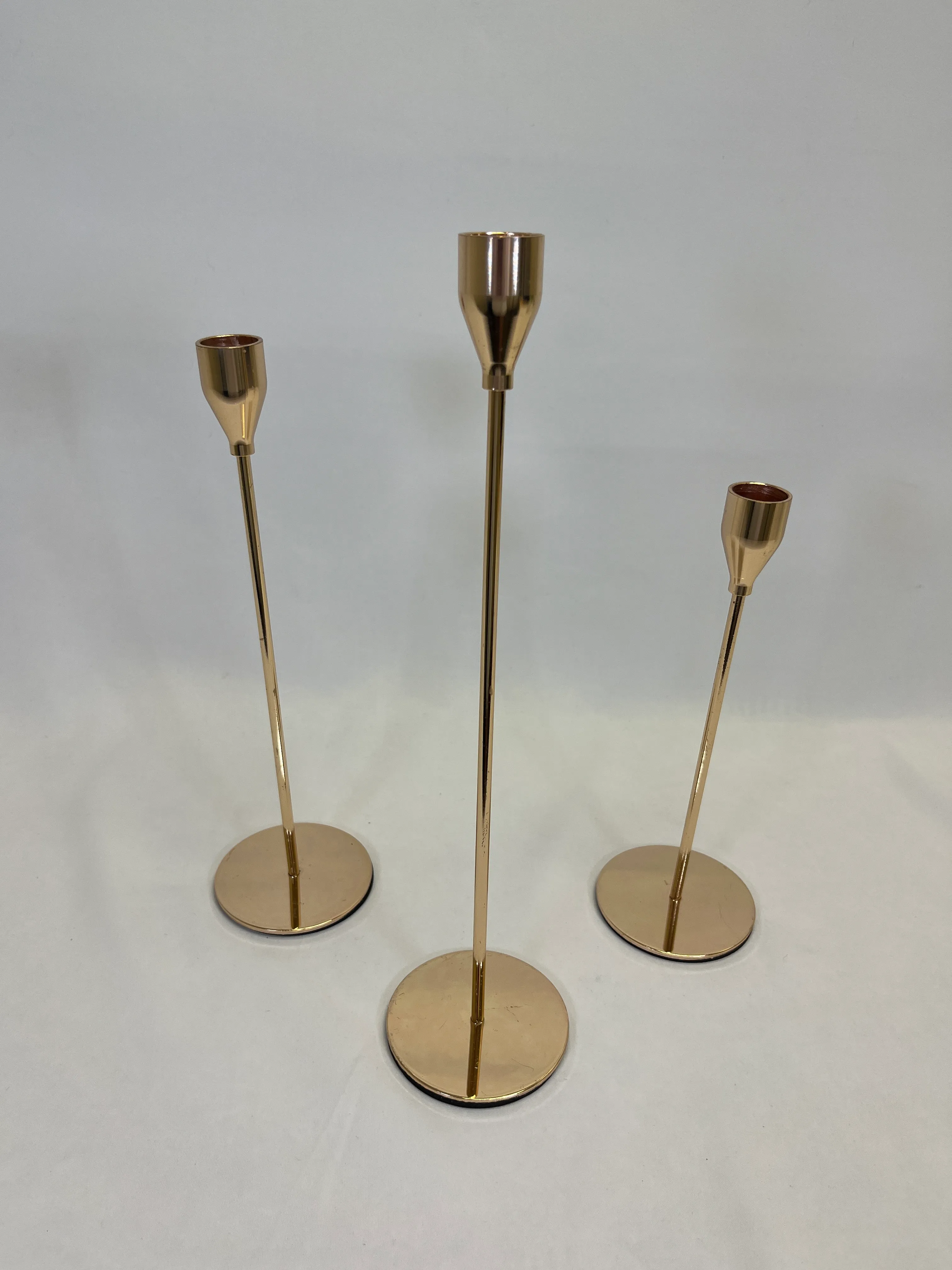 Rose Gold  Contemporary Candle Holders 3 Sizes