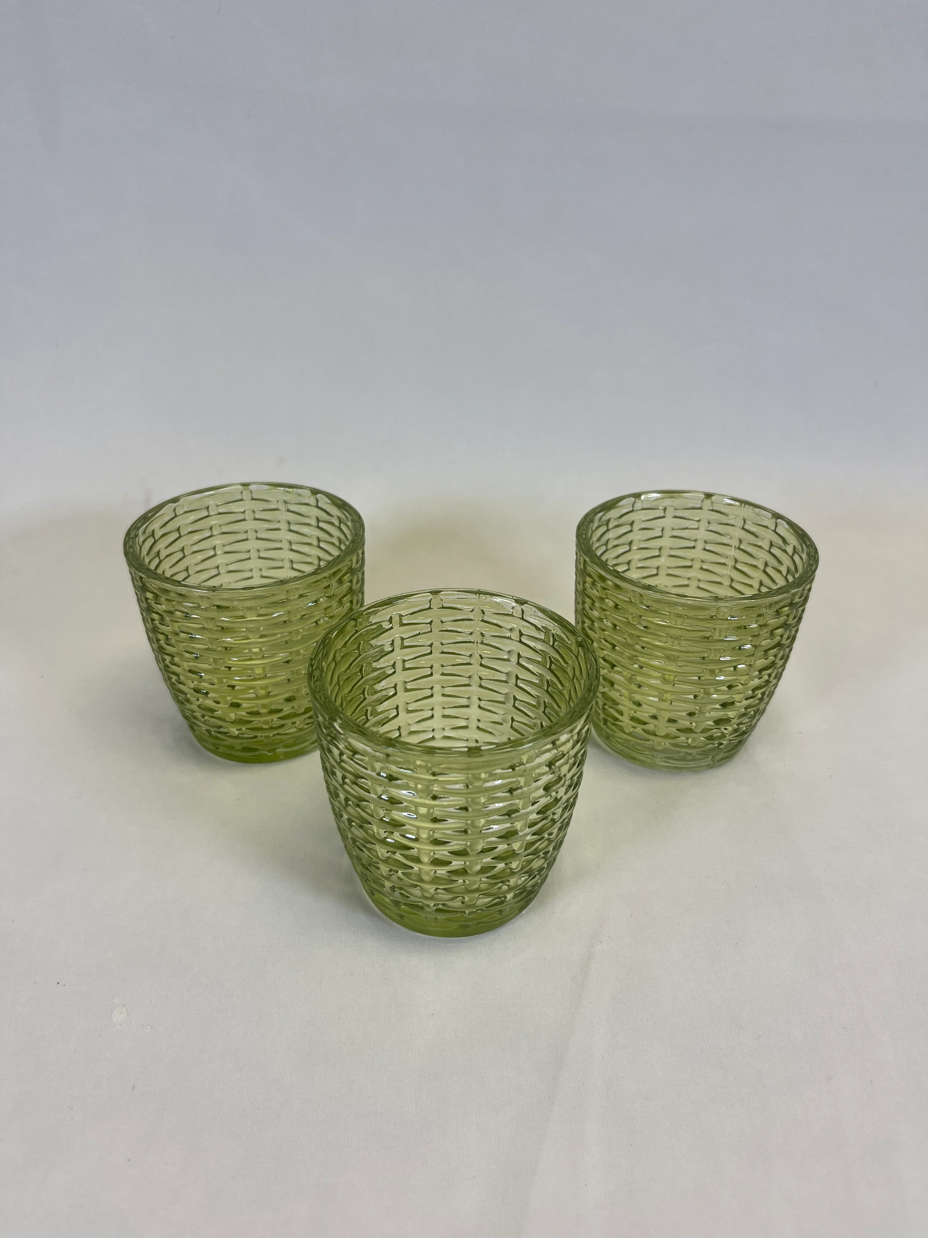 Lime green candle holders