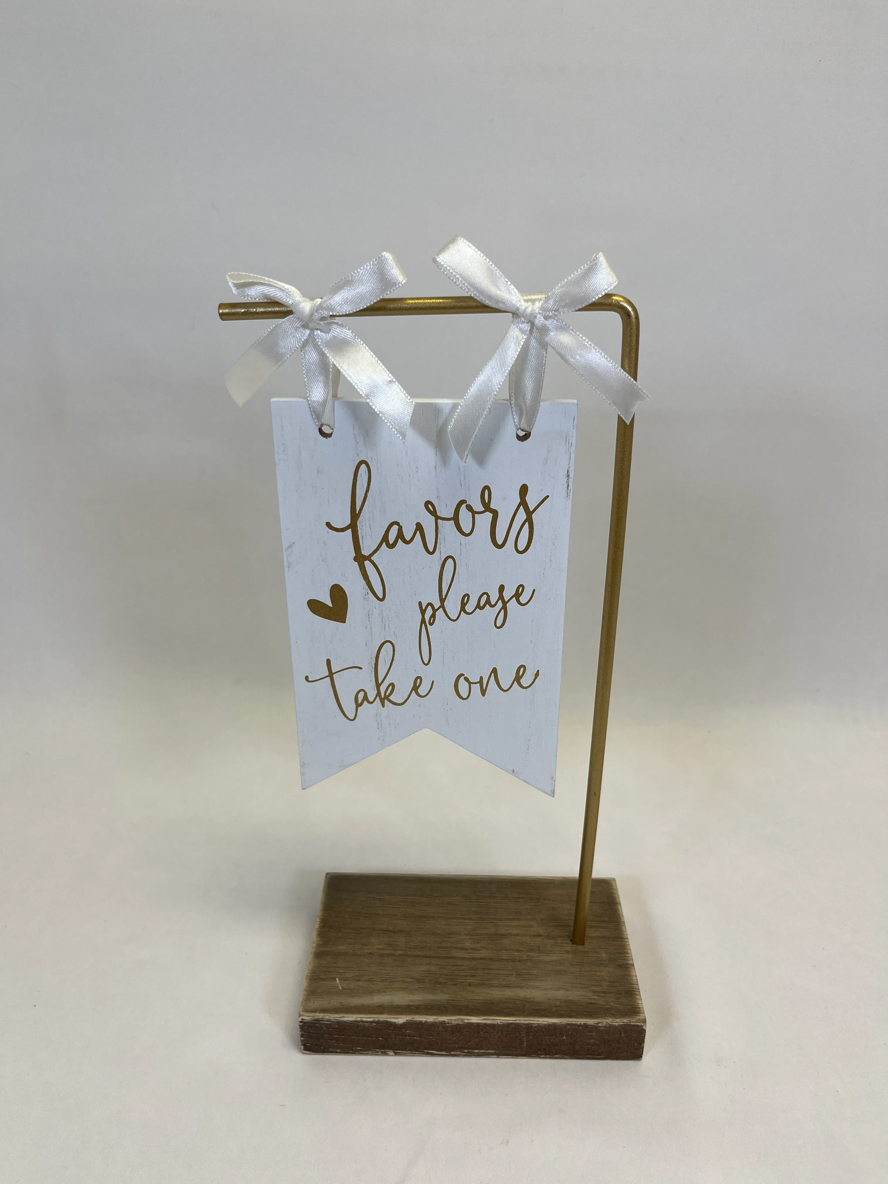 Favors Please Take One Sign White & Gold