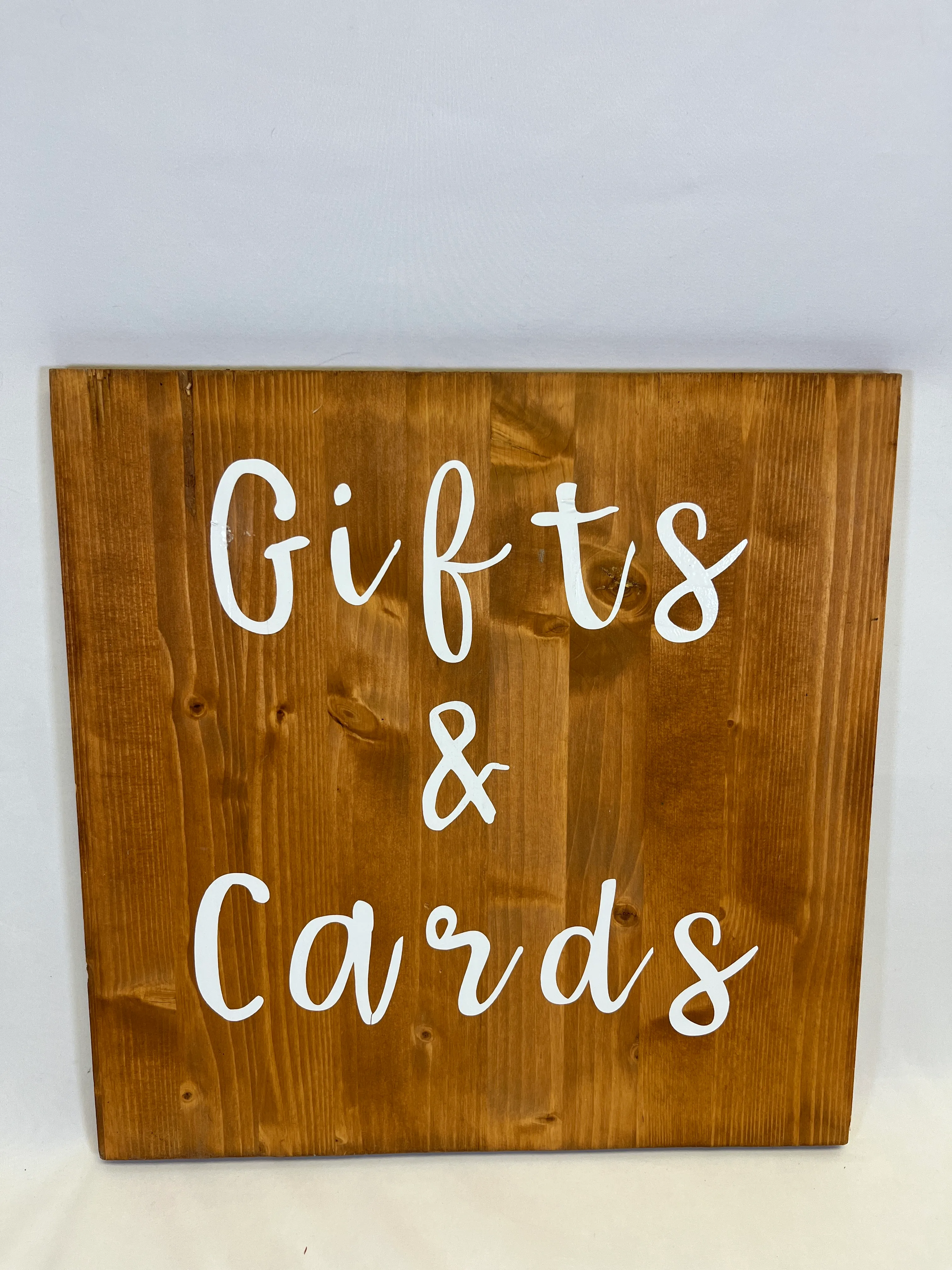 Wooden gifts & cards sign