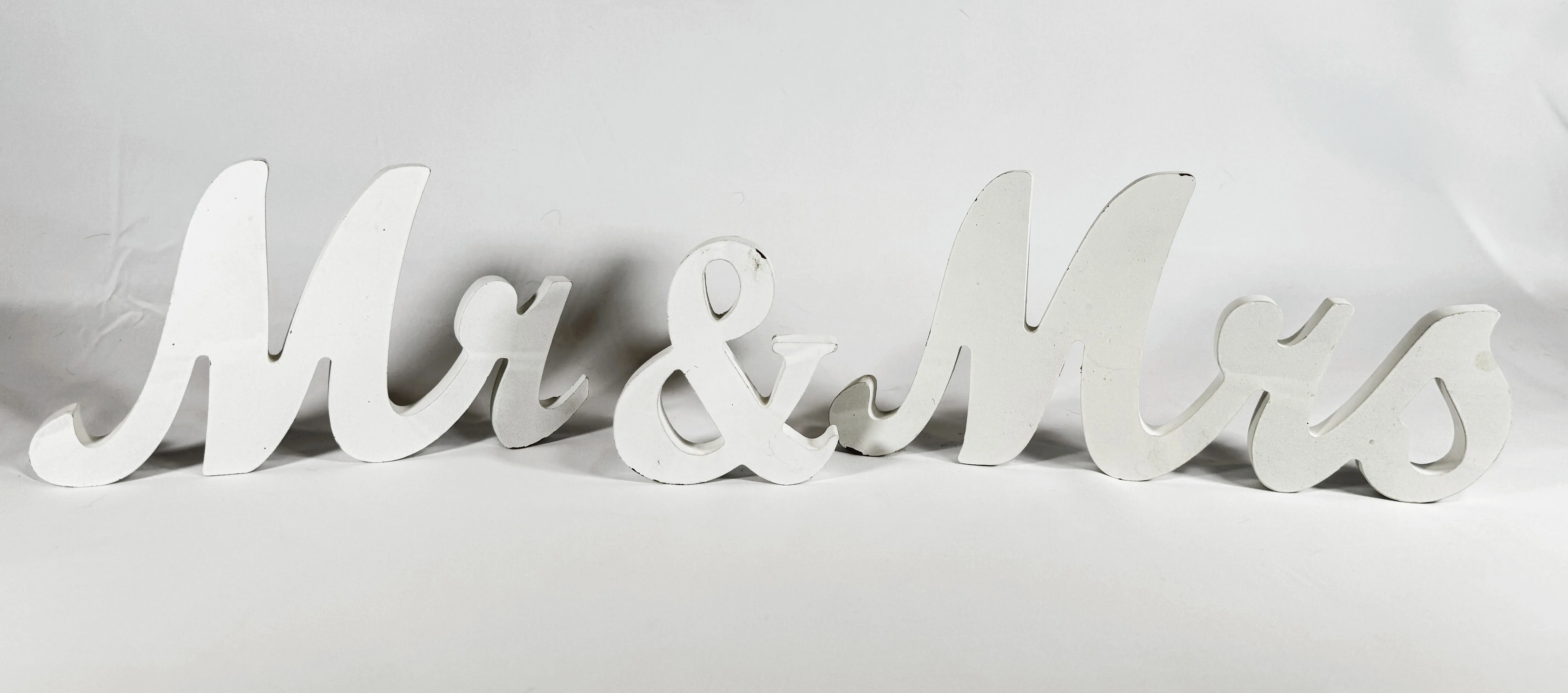 Mr. & Mrs. 3 Piece White Sign