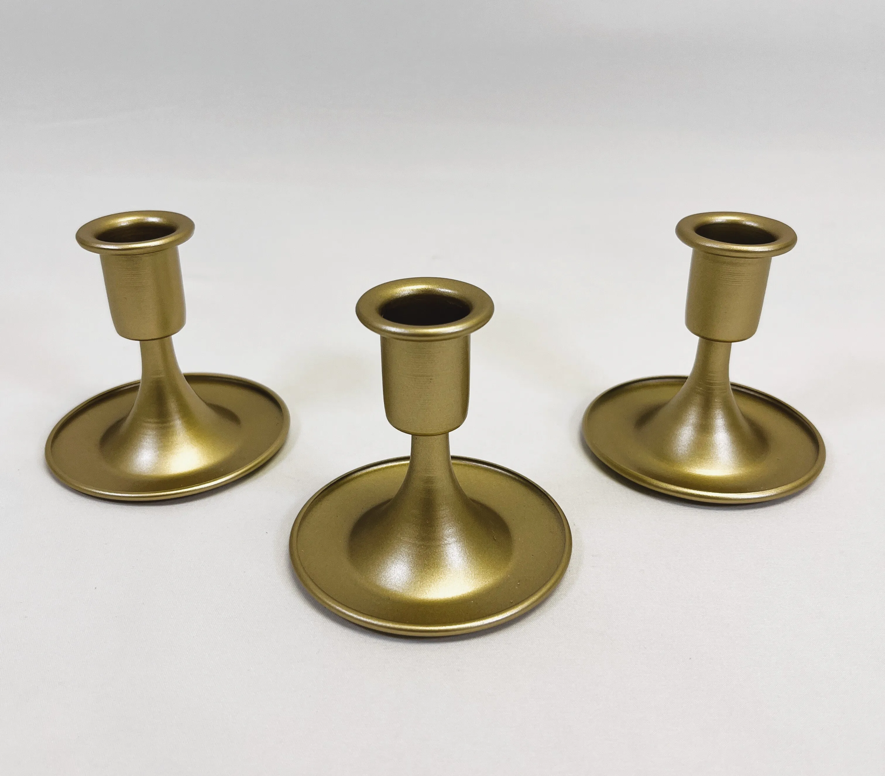 Short Gold Candle Holders