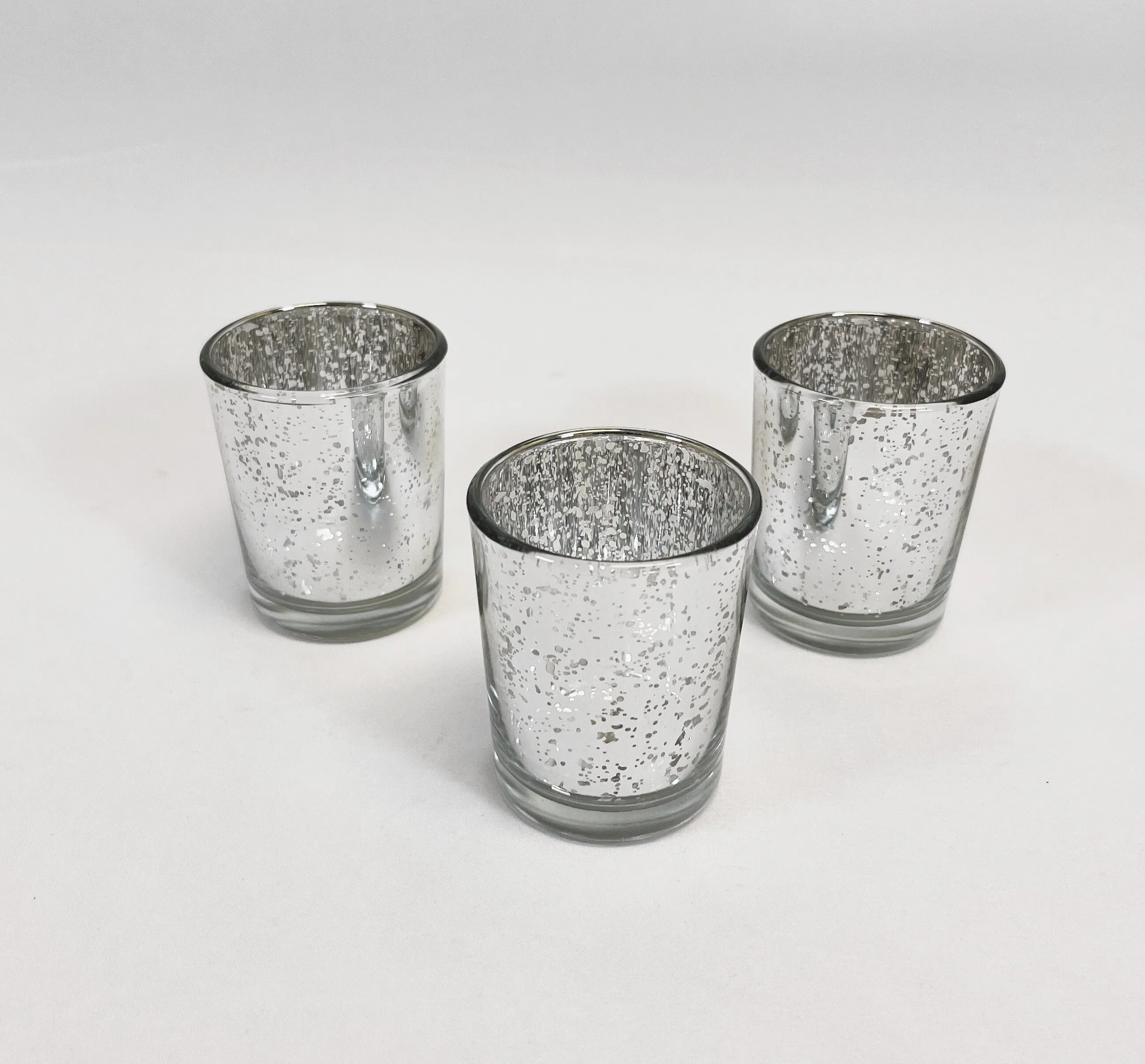 Silver Votive Candle Holder with LED votive candle