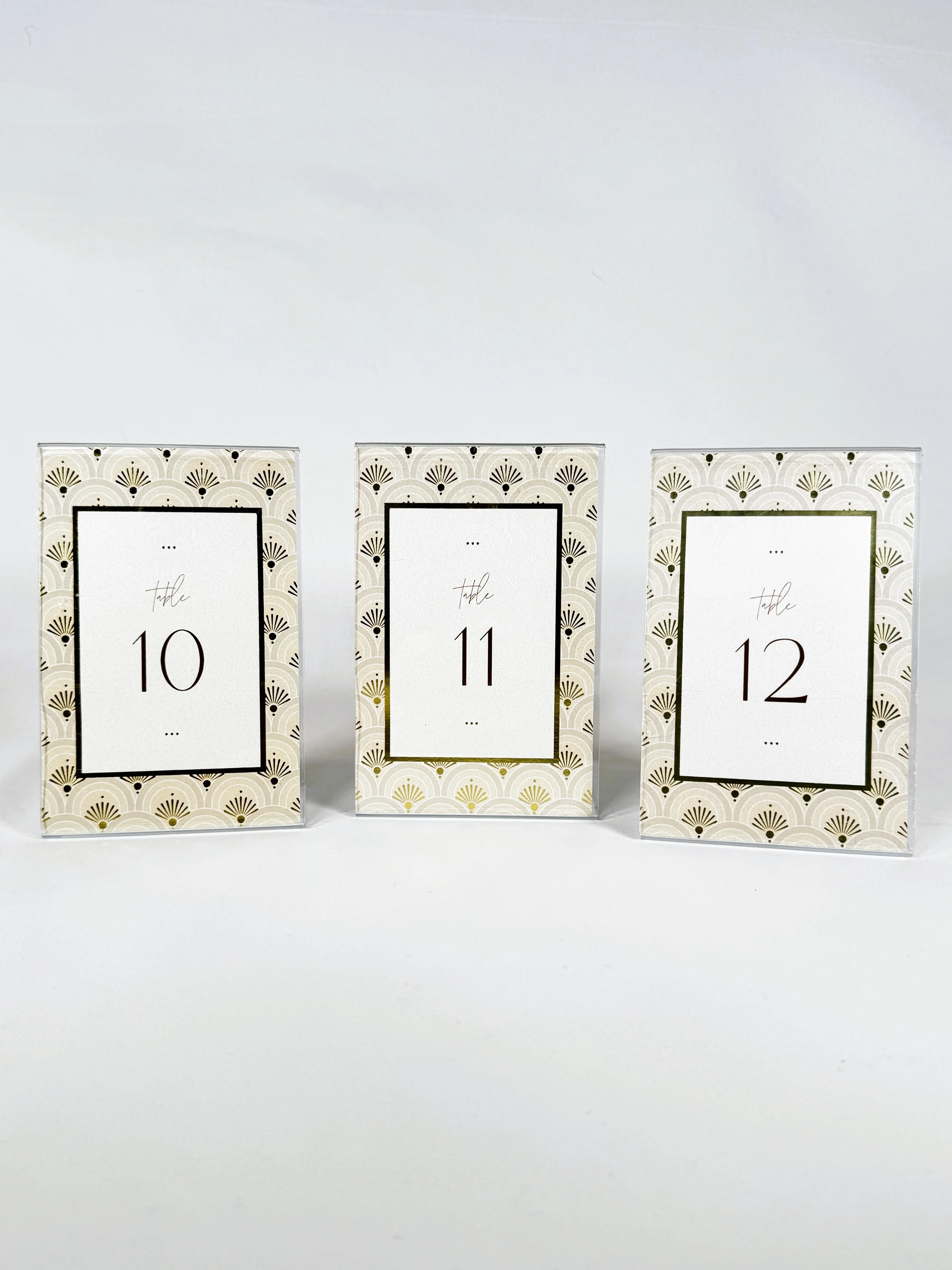 Acrylic Clear and Gold Table Number Holders