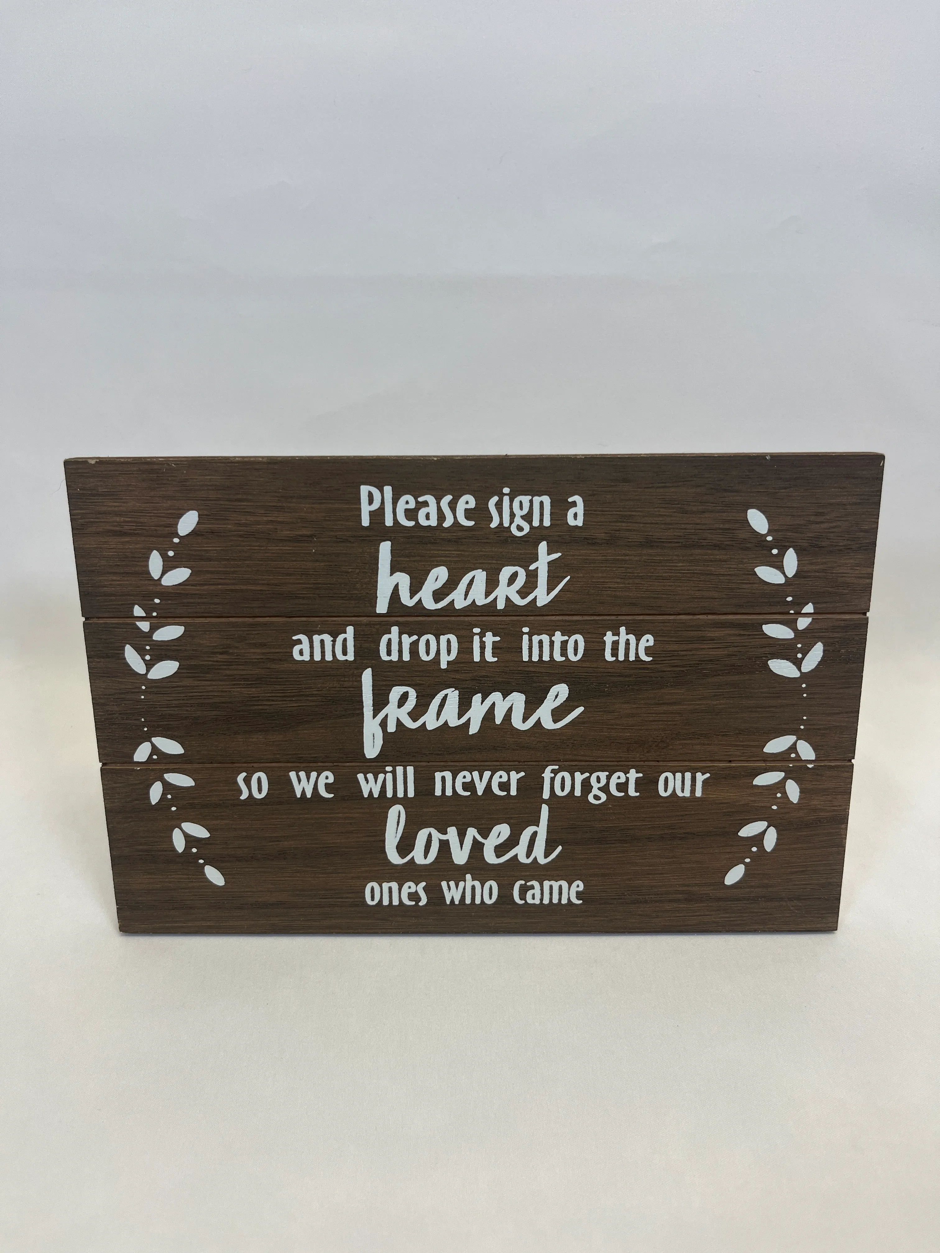 Please Sign A Heart Wooden Sign
