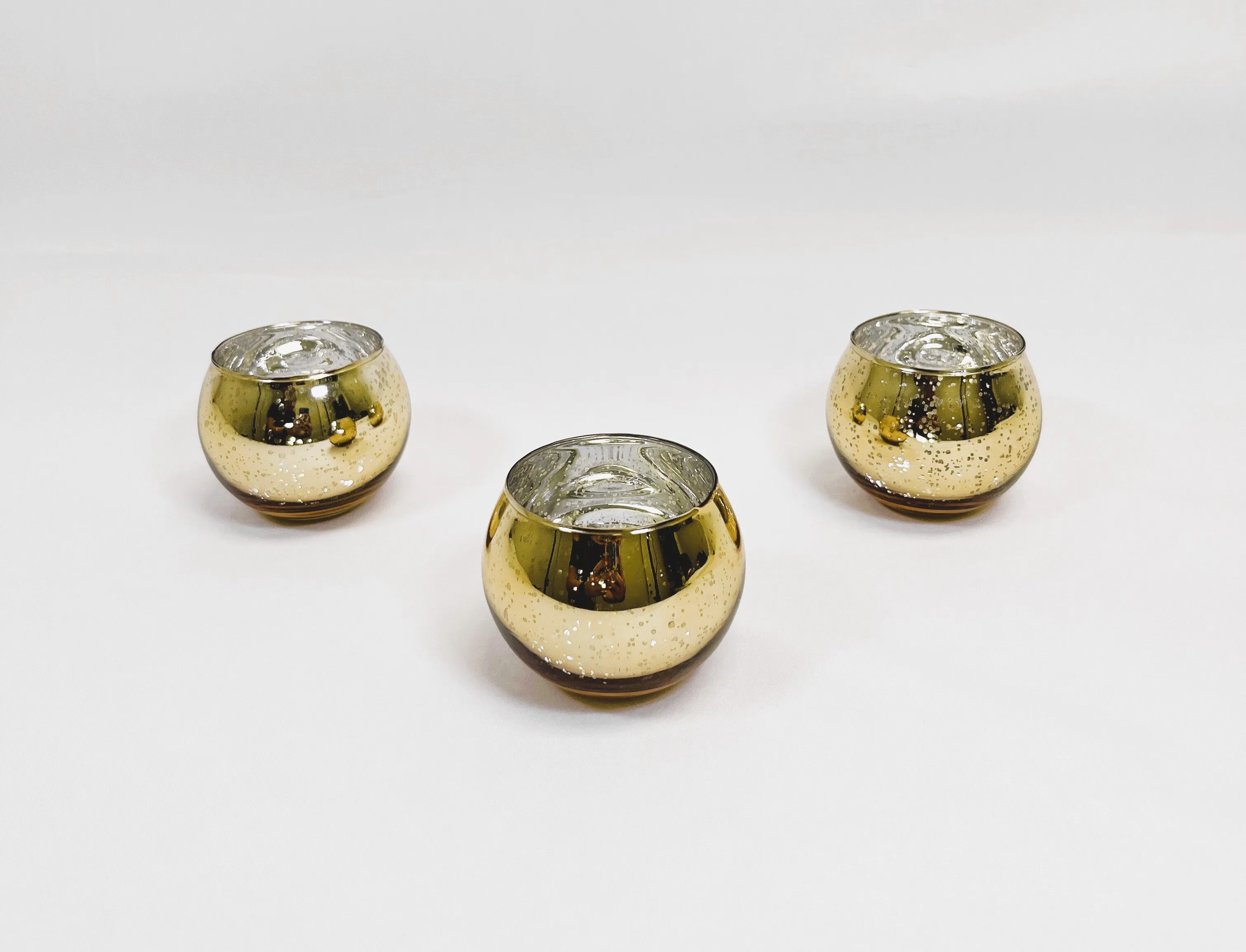 Gold Round Votive Candle Holder with LED votive candle