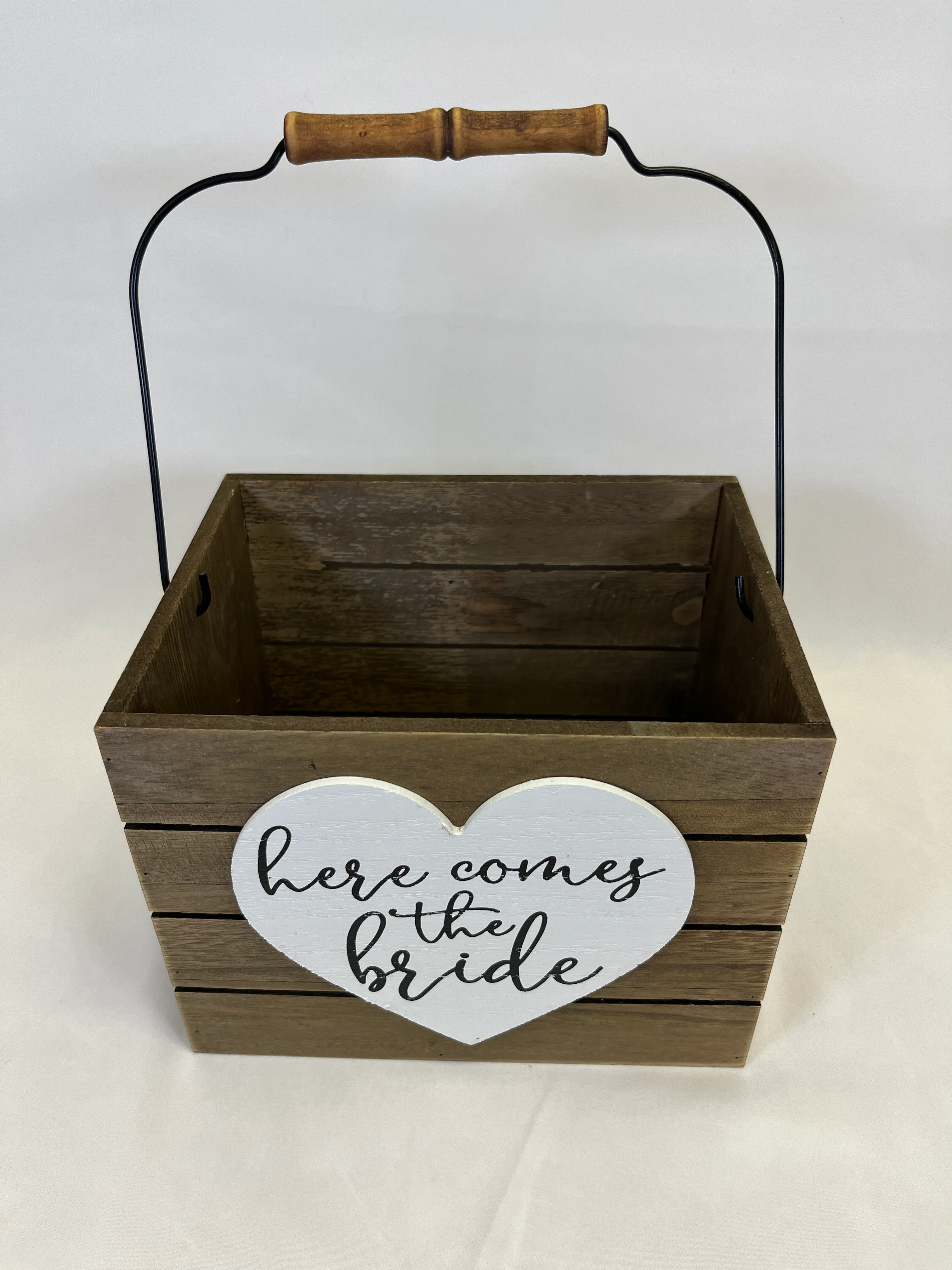 Here Come The Bride Wooden Flower Box