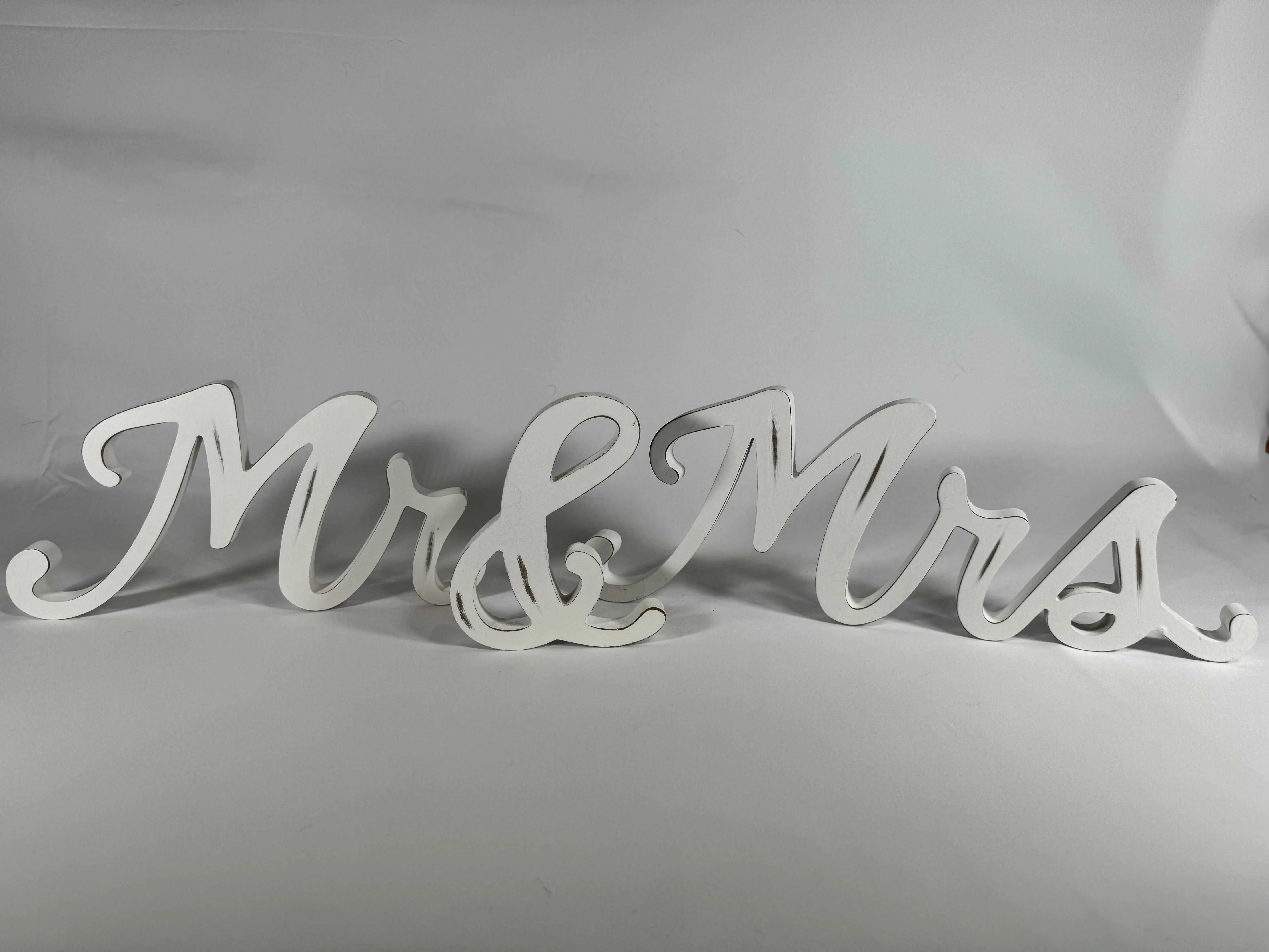 Mr. & Mrs. White and streaked with gold Sign