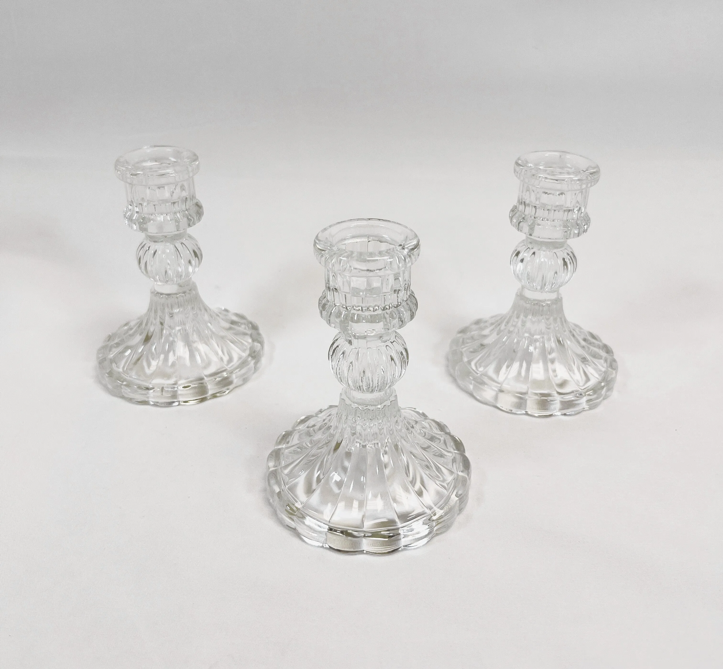 Crystal Candle Holders with Round Base