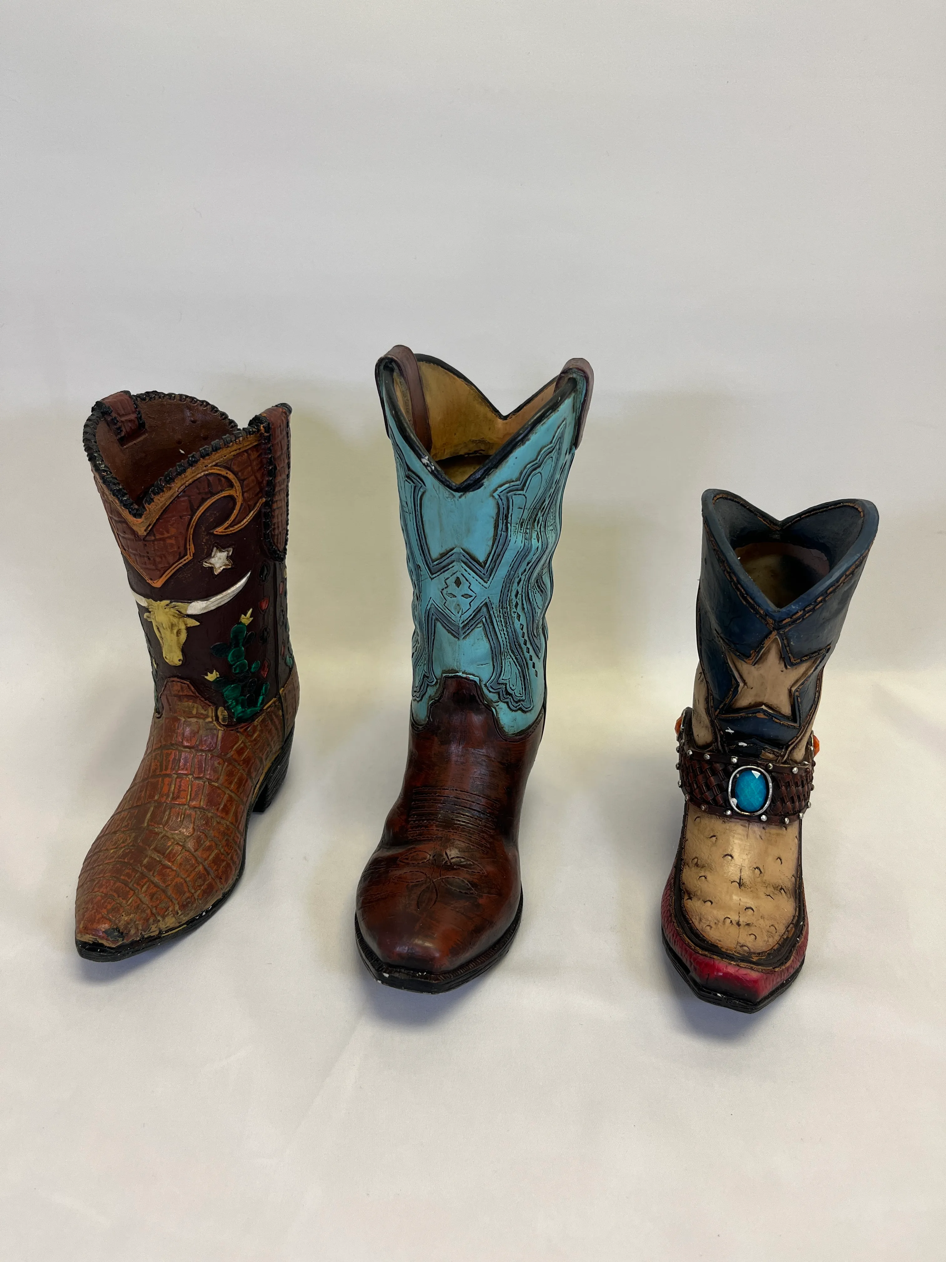 Assorted Western Cowboy Boot Vases 