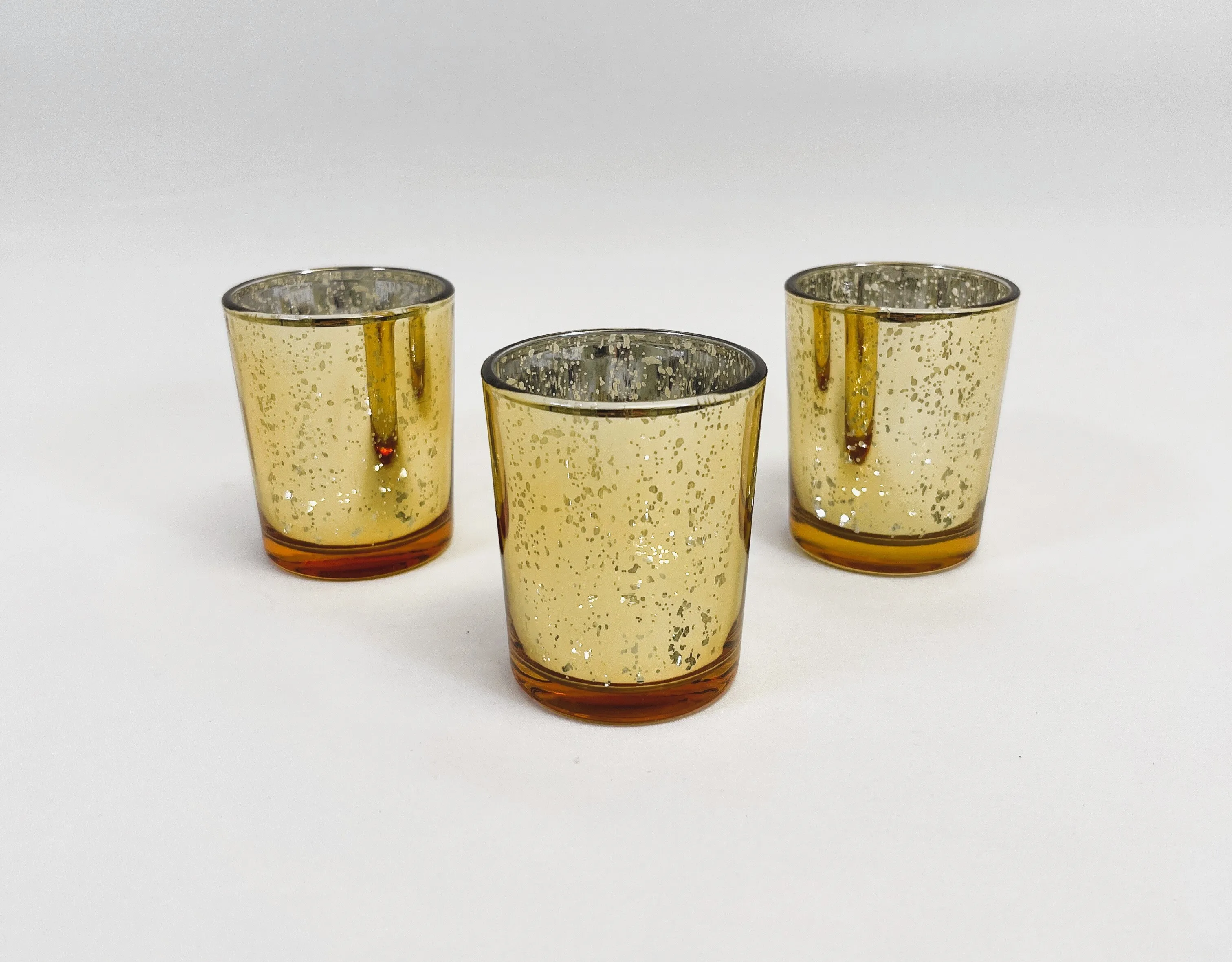 Gold Votive Candle Holder with Wax Tea Light