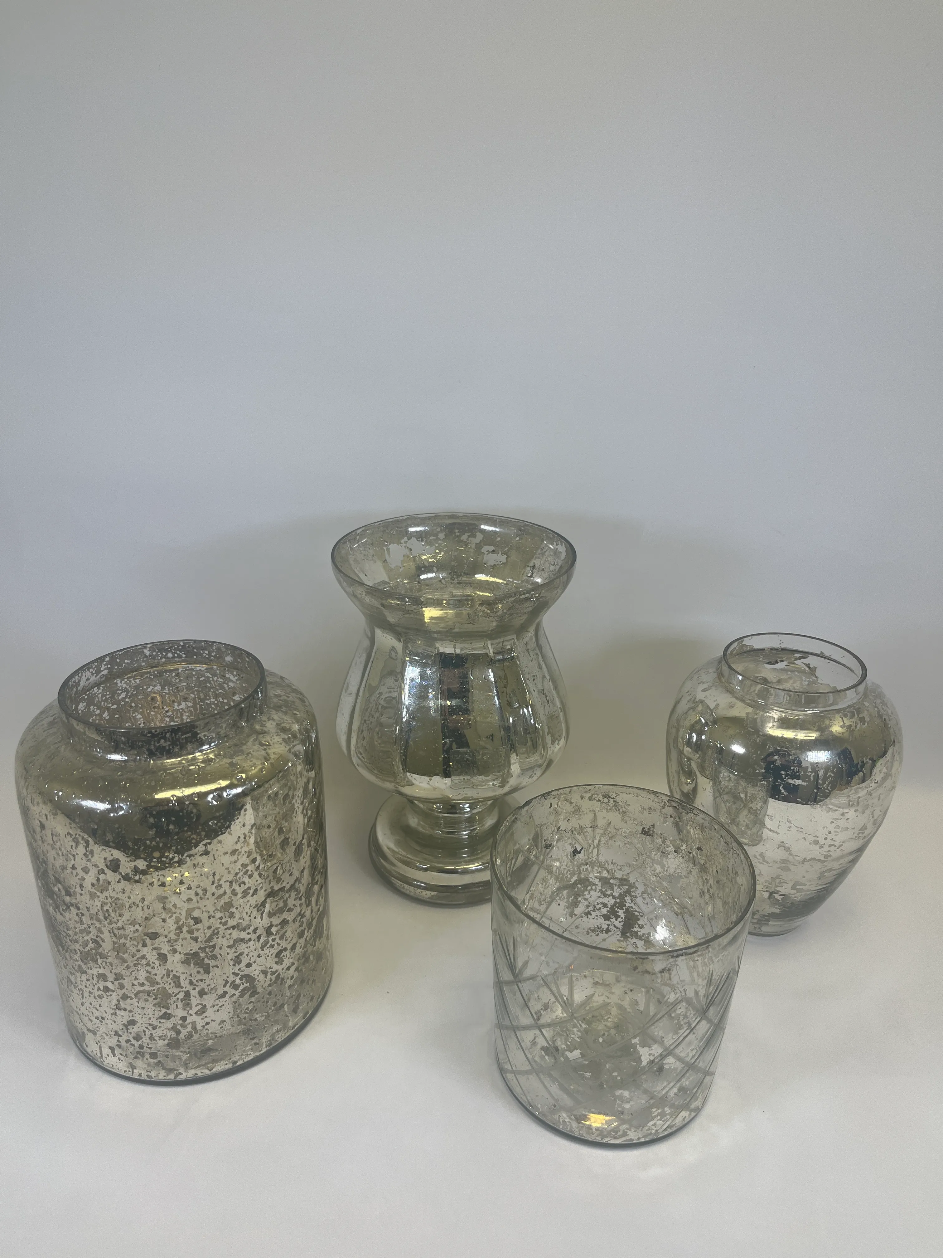 Assorted Silver Metallic Vases 