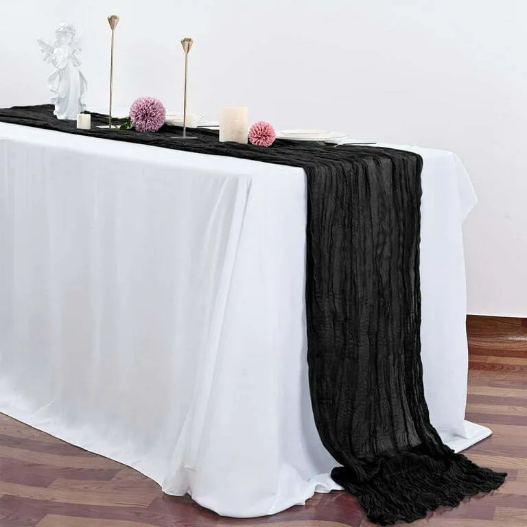 Black Cheesecloth Table Runner