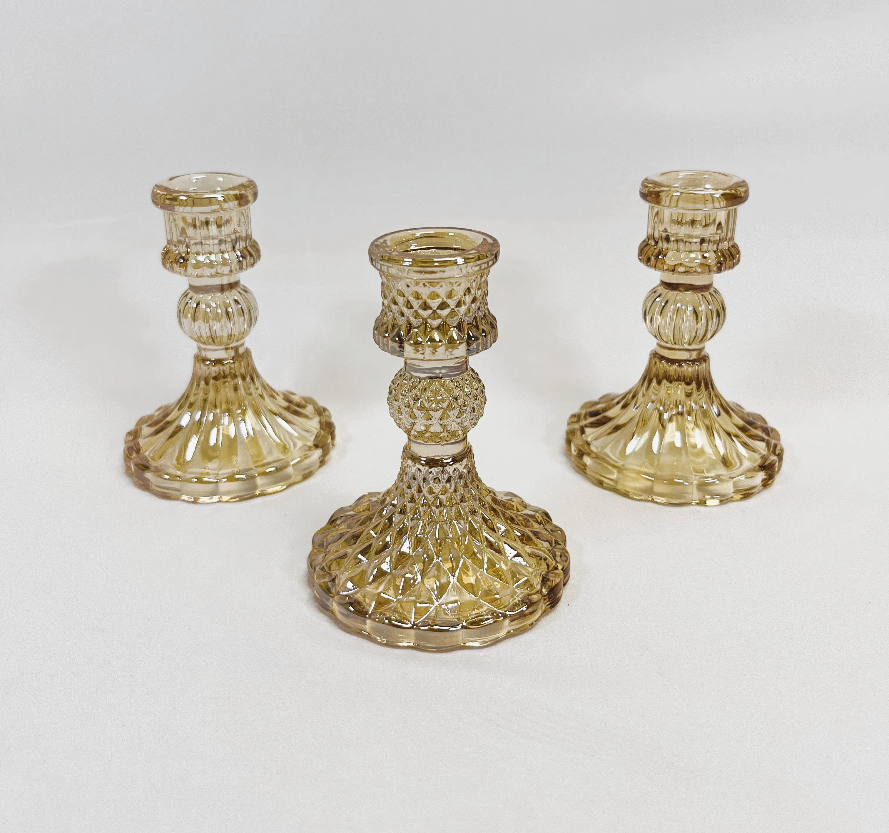 Gold Crystal Assorted Candle Holders