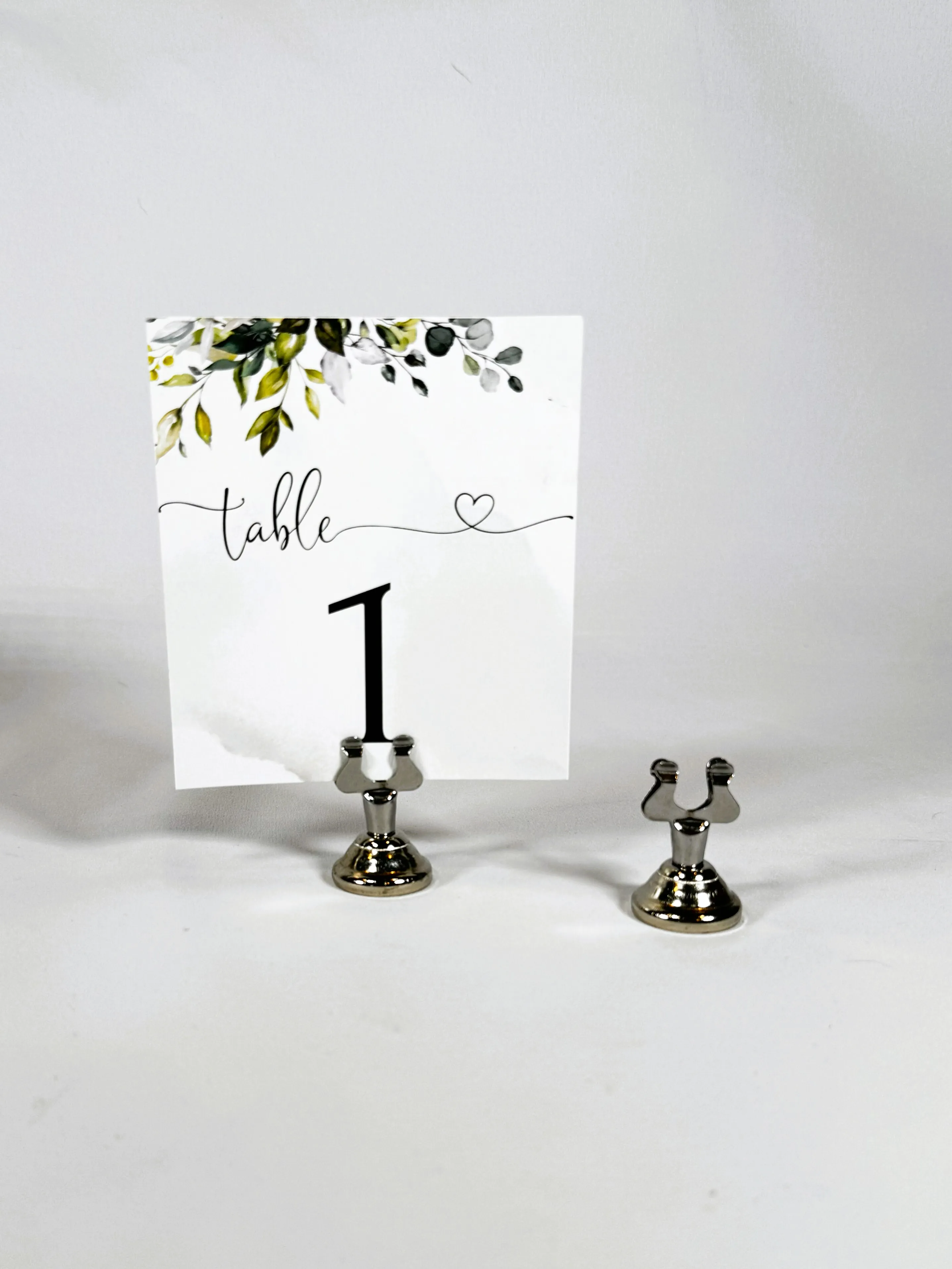 Short Silver Table Number Holders