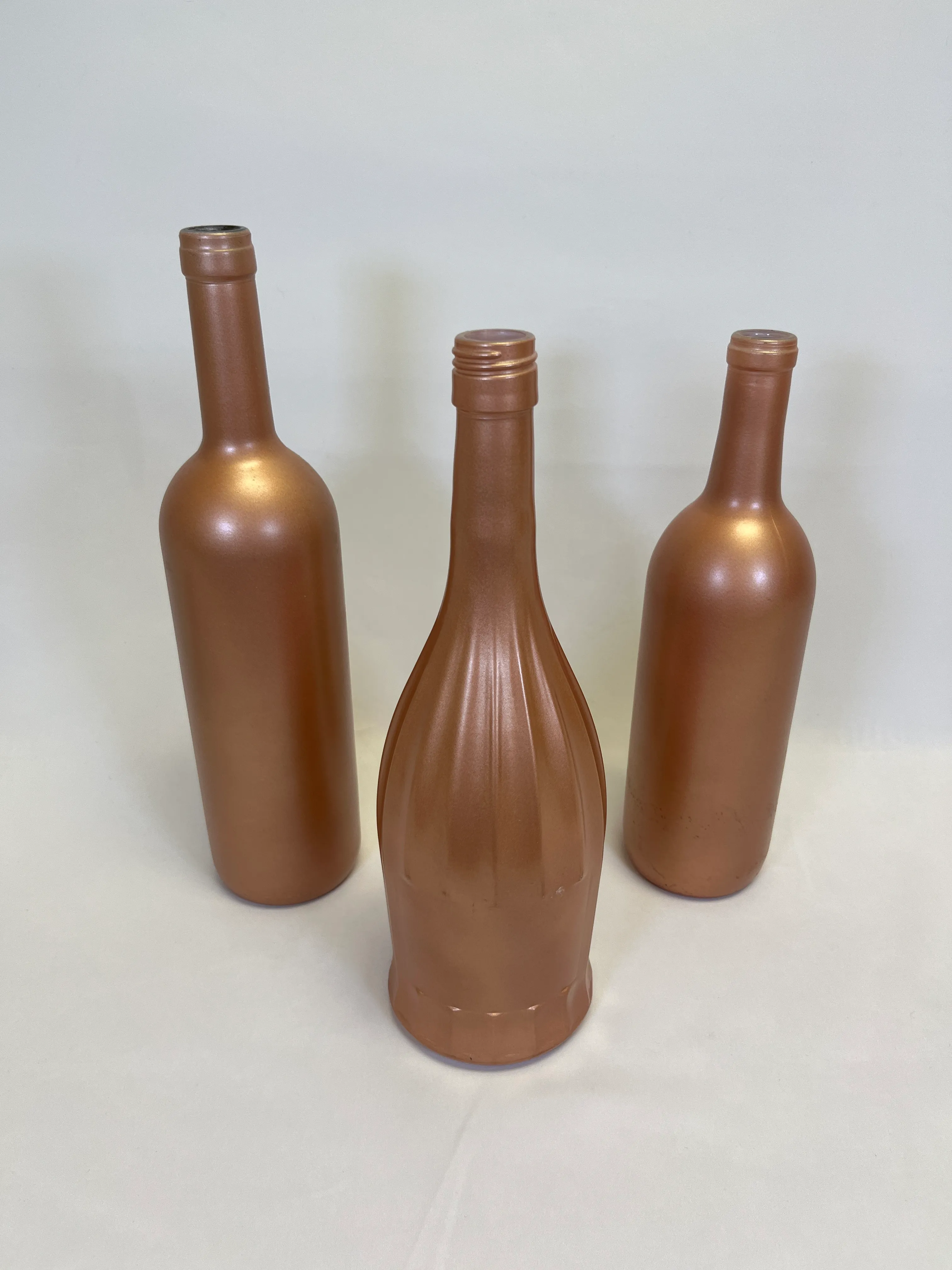 Pearlized Orange Wine Bottles