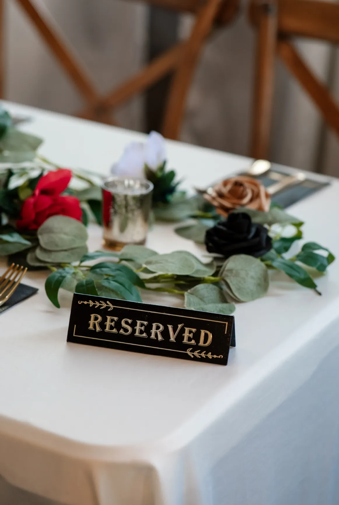 Black Reserved Acrylic Sign