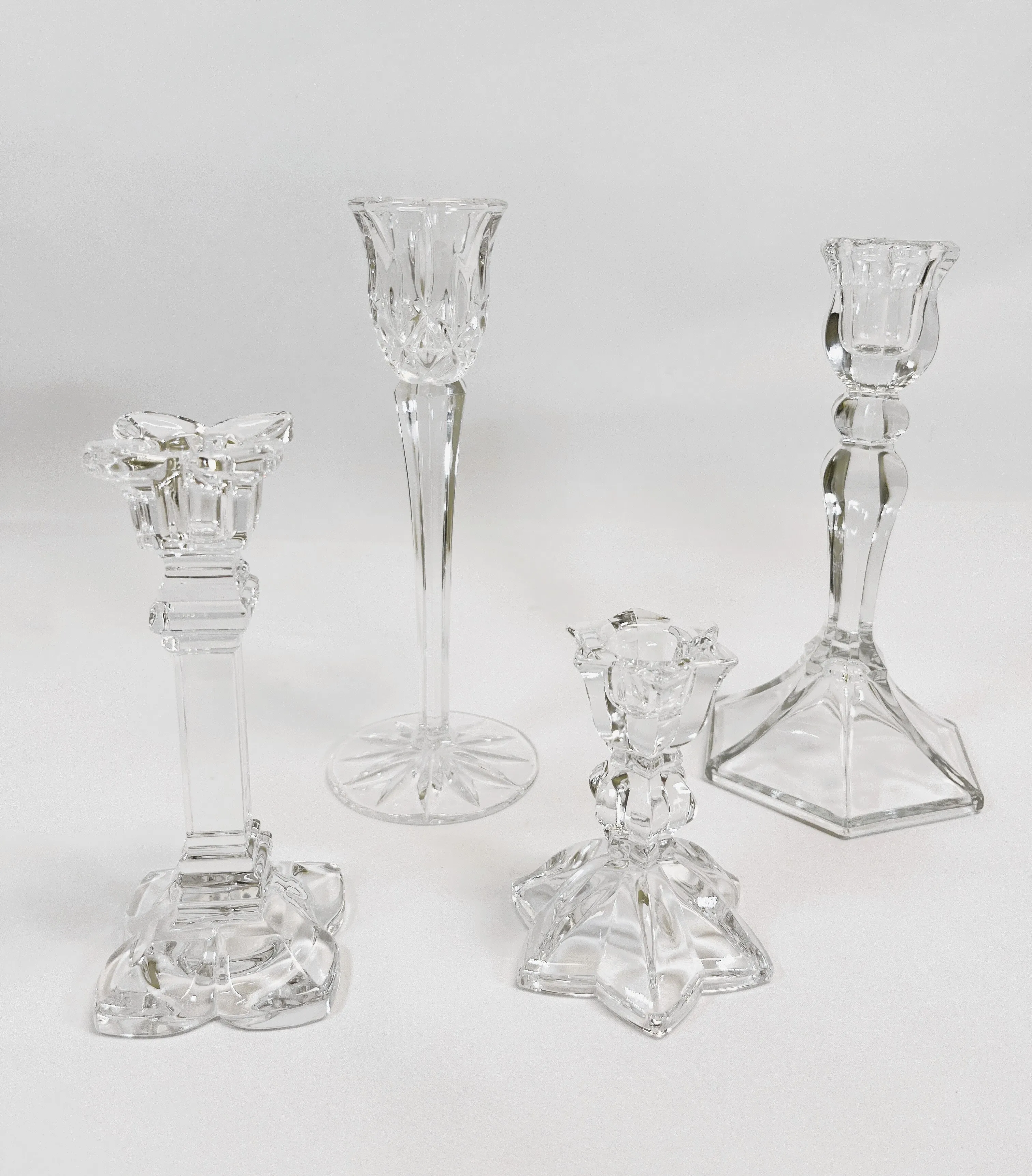 Assorted Sized Crystal Candle Holders 