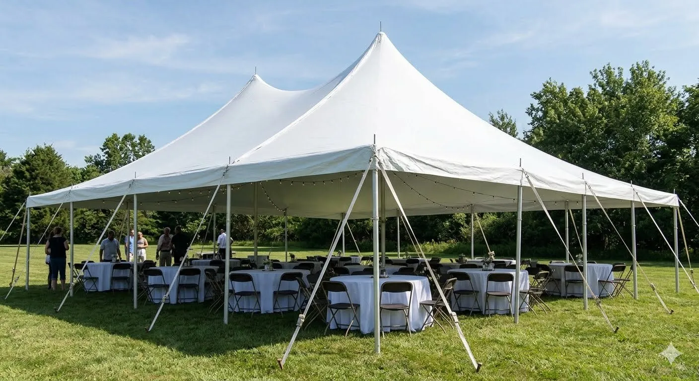 40x40 Pole Tent Package Deal (Residential-24H Rental)