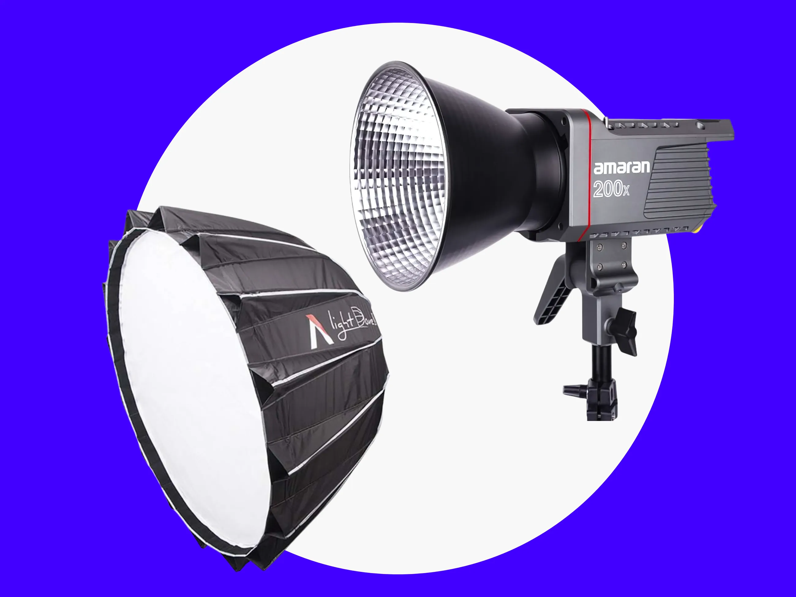 Amaran 200X LED Light + Aputure Light Dome II