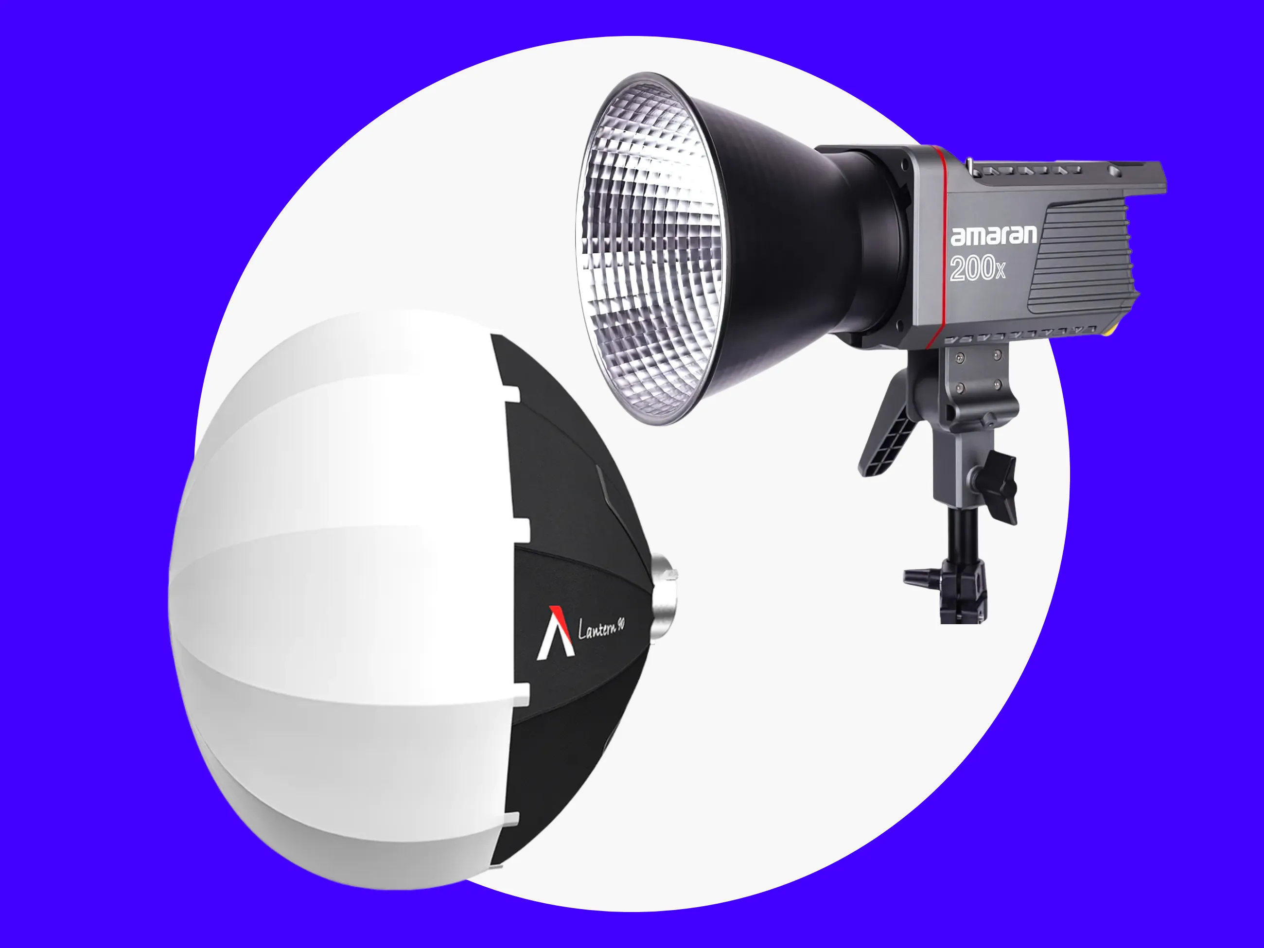 Amaran 200x + Aputure Lantern 90 