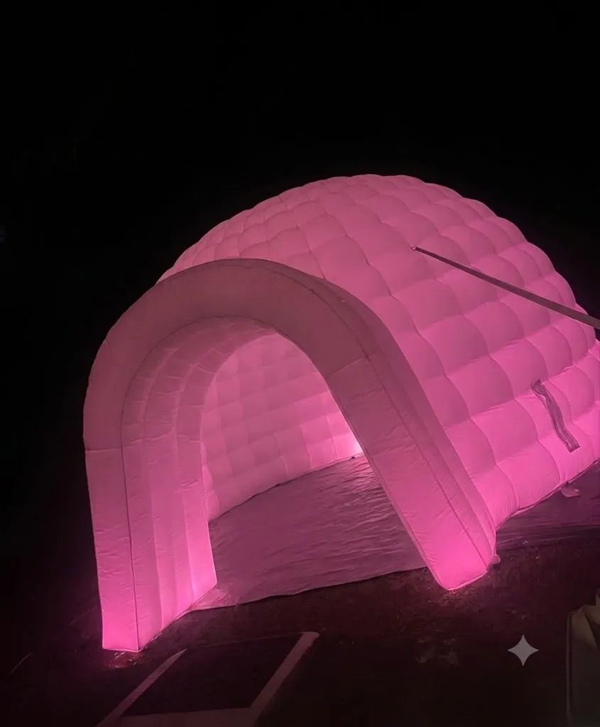 4x4m Inflatable Igloo with Remote‑Controlled LED Lighting