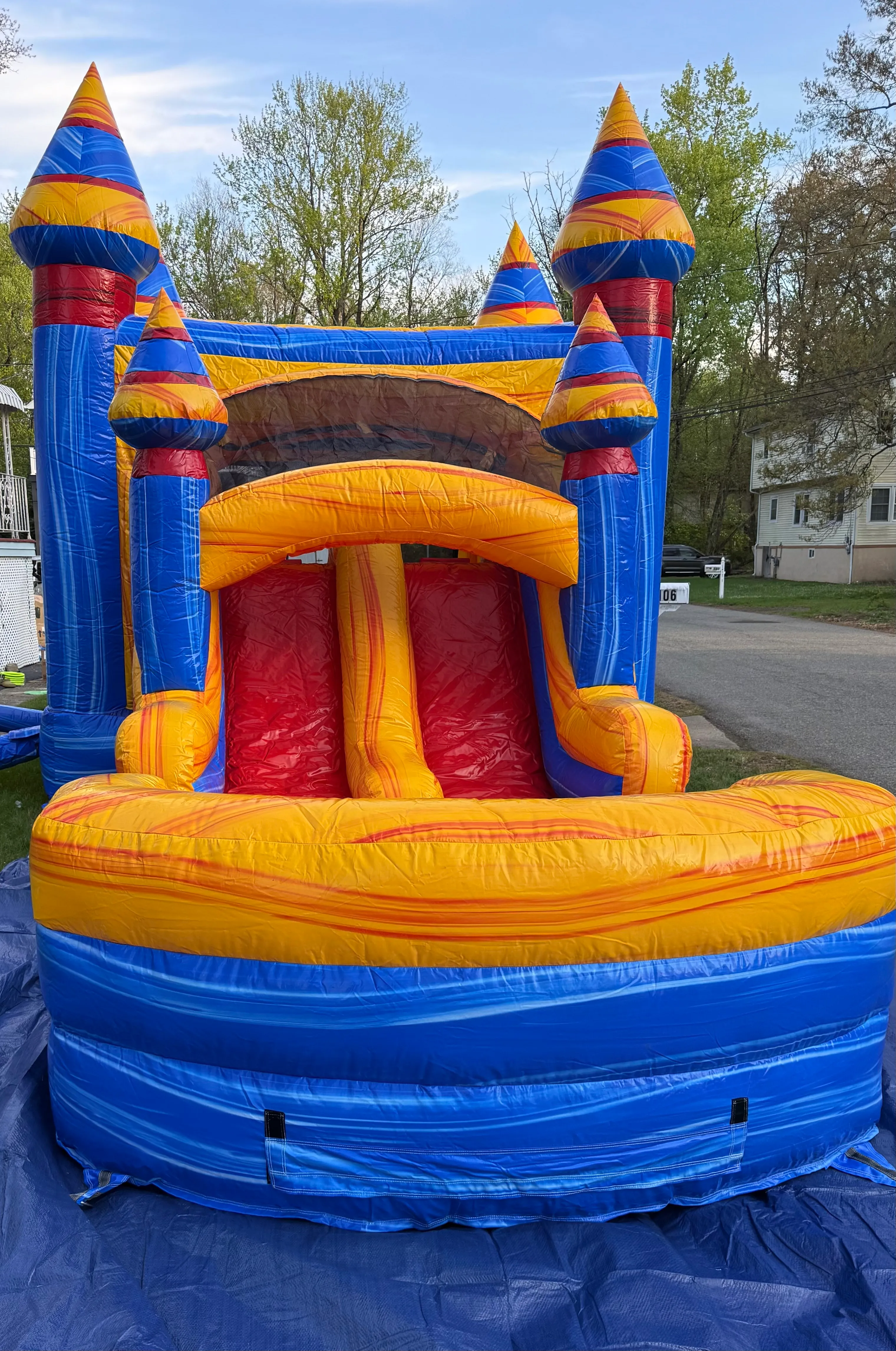 Dual Lane Combo Bounce House with Slide
