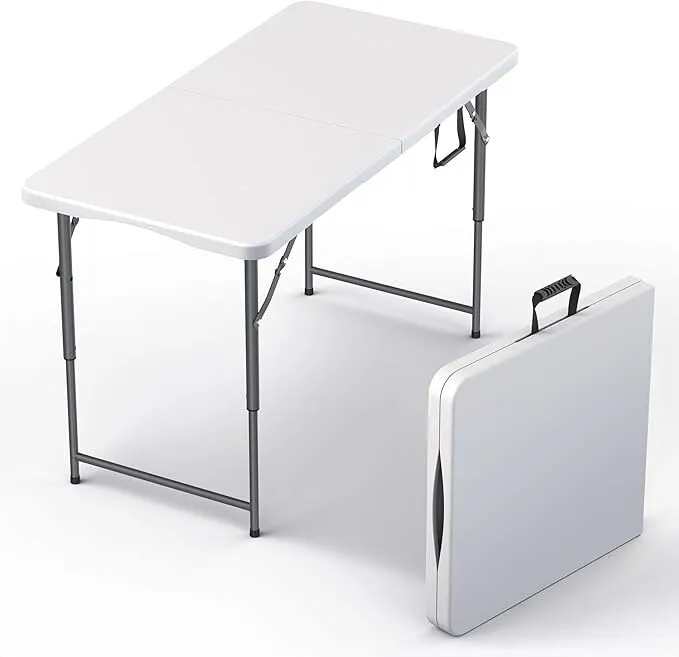 4 Feet Foldable Table Adjustable Height